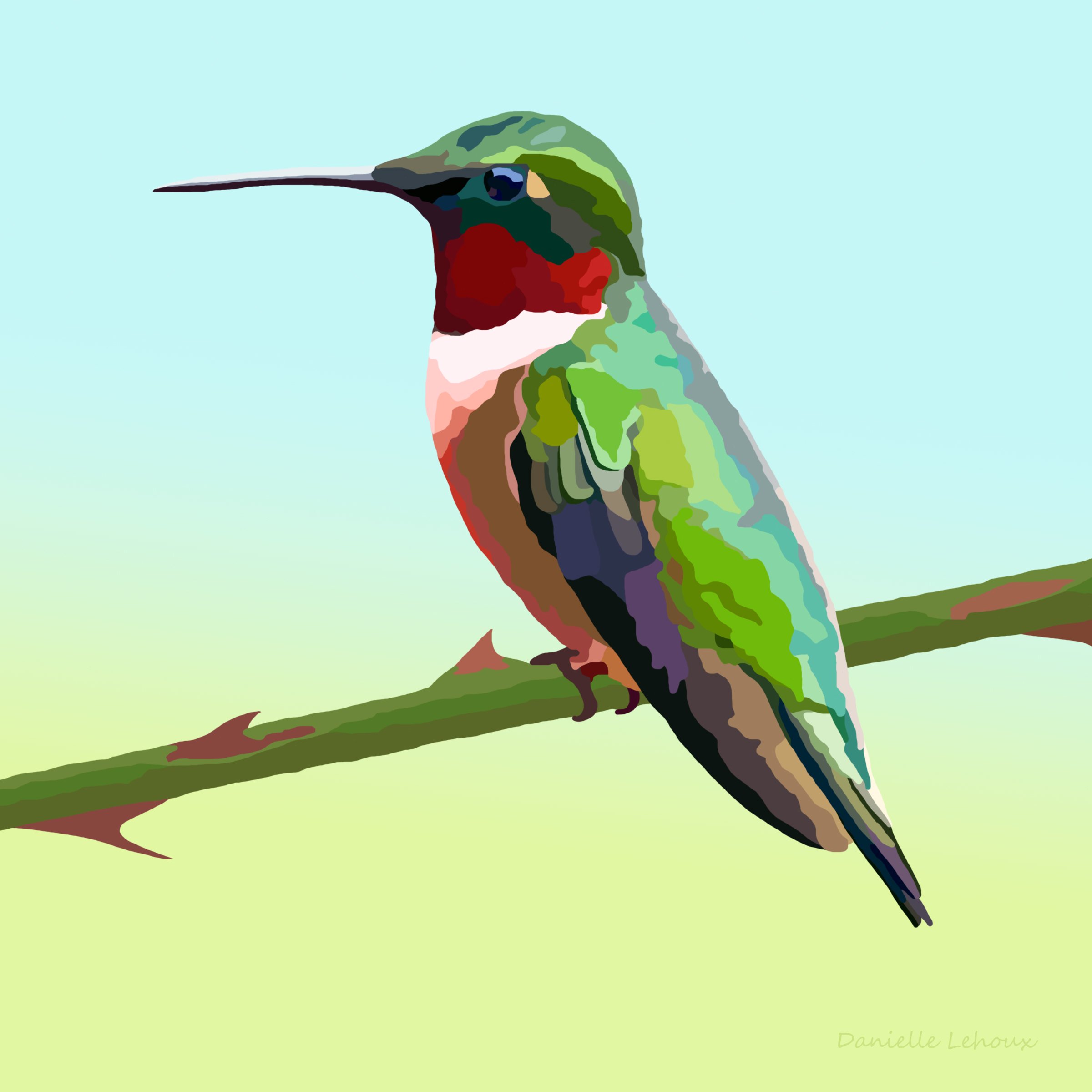 Ruby-throated Hummingbird Print