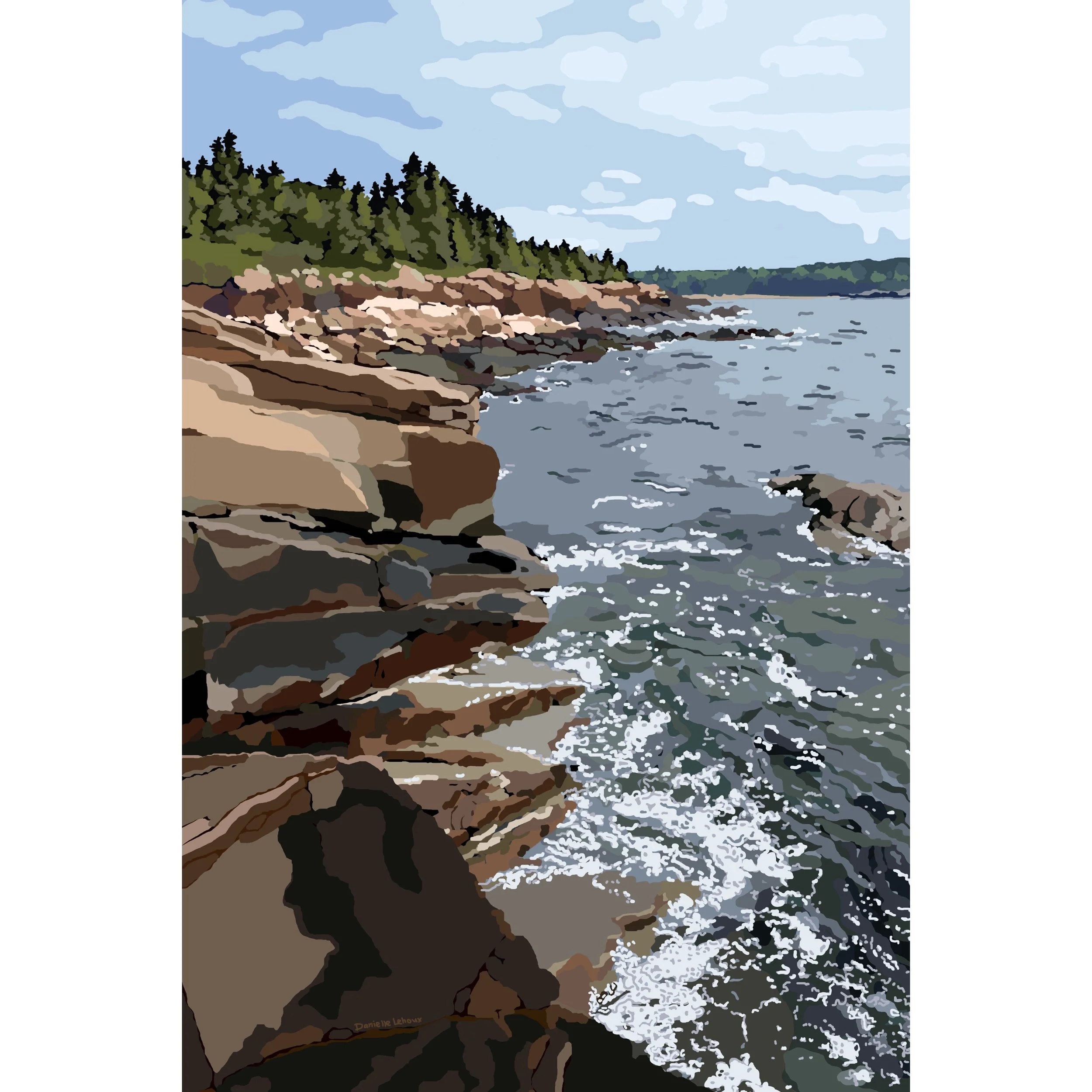 Ocean Path, Acadia National Park Print