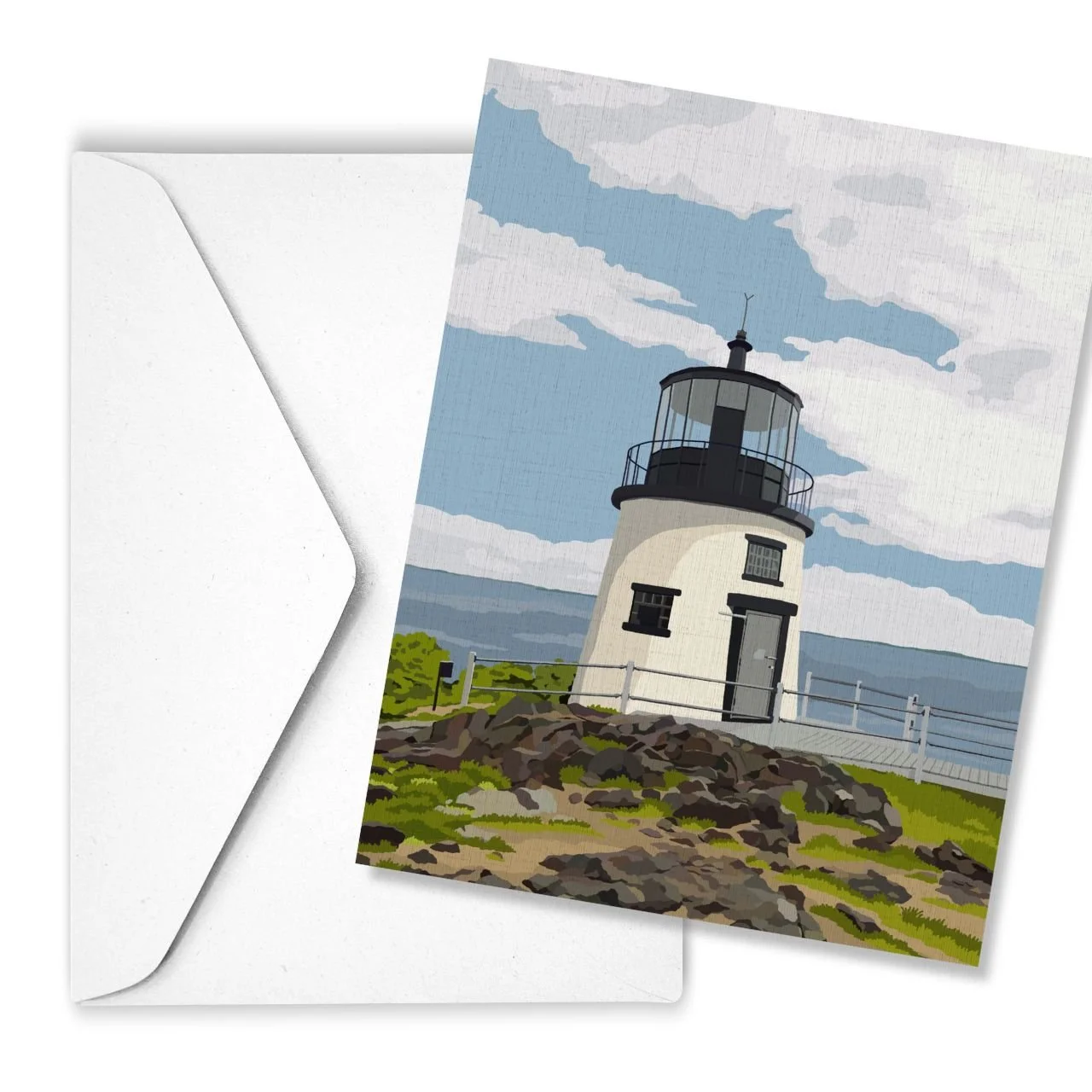 Owls Head Light, Owls Head, Maine | Linen Note Card
