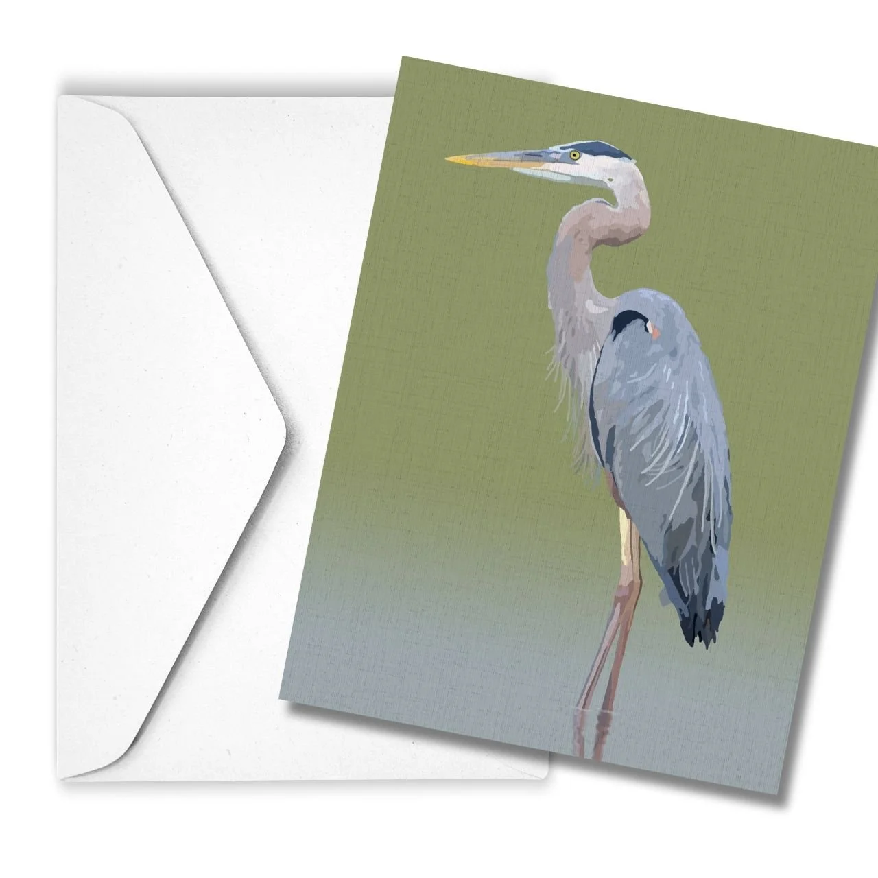 Great Blue Heron | Linen Note Card