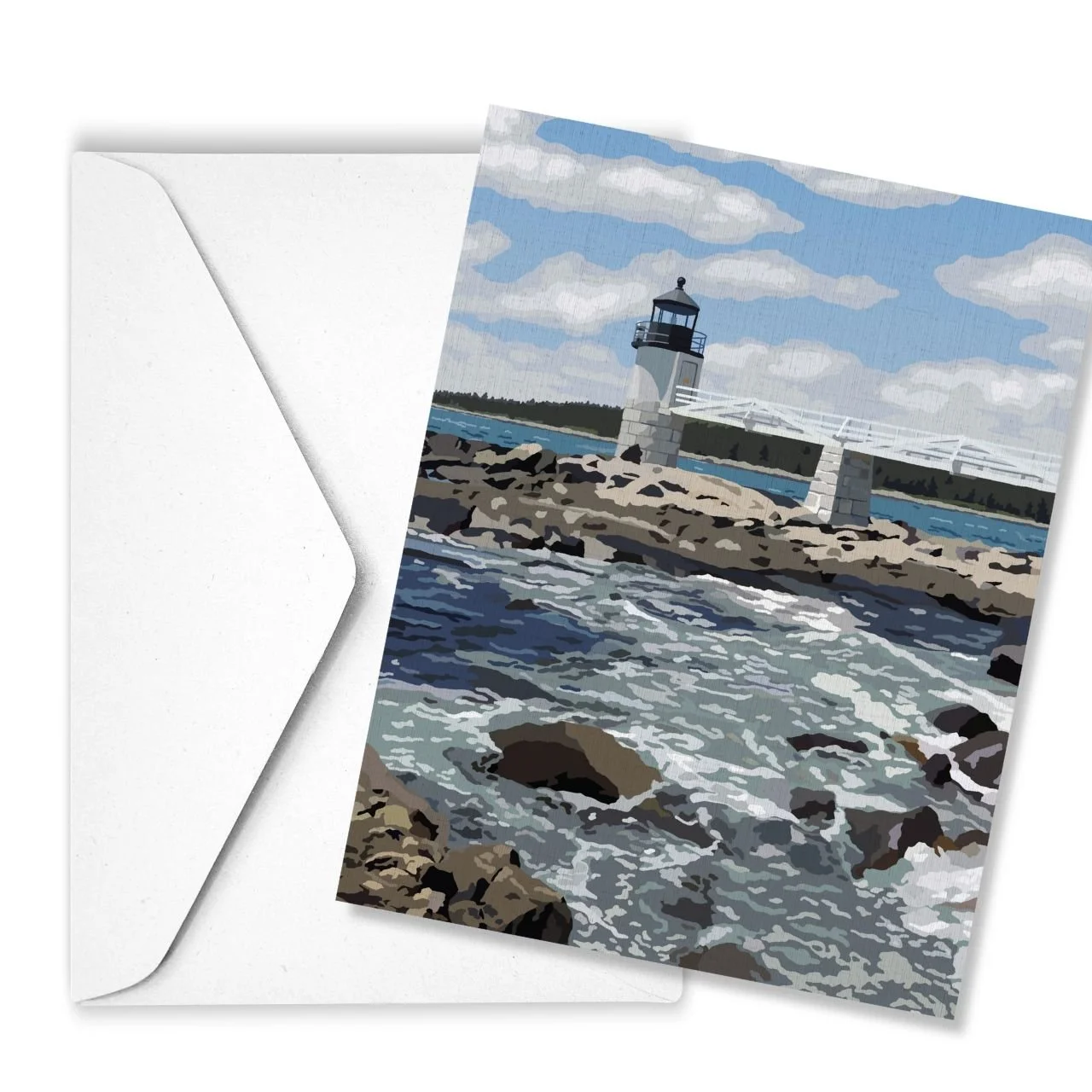Marshall Point Light, Port Clyde, Maine | Linen Note Card