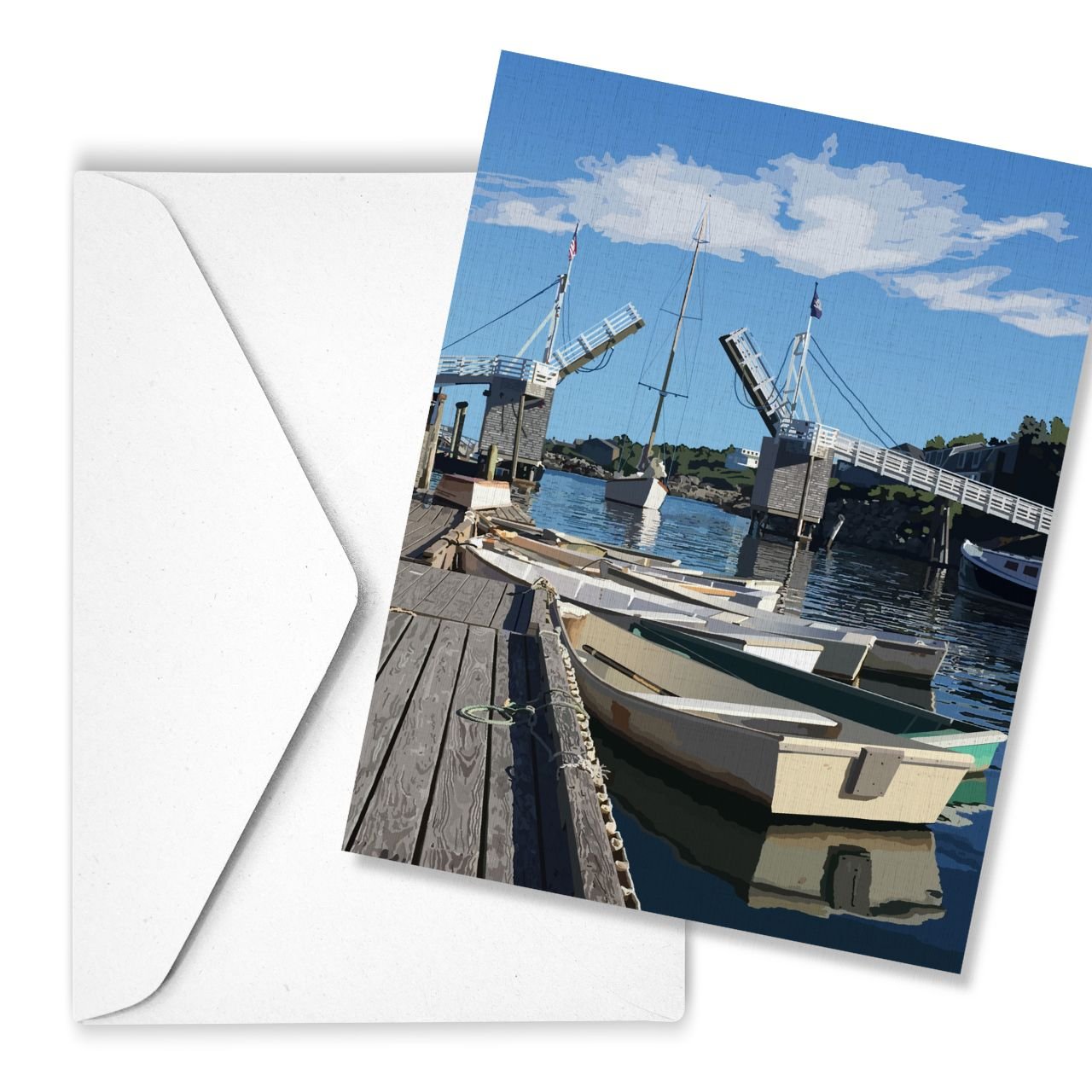 Perkins Cove, Ogunquit, Maine | Linen Note Card