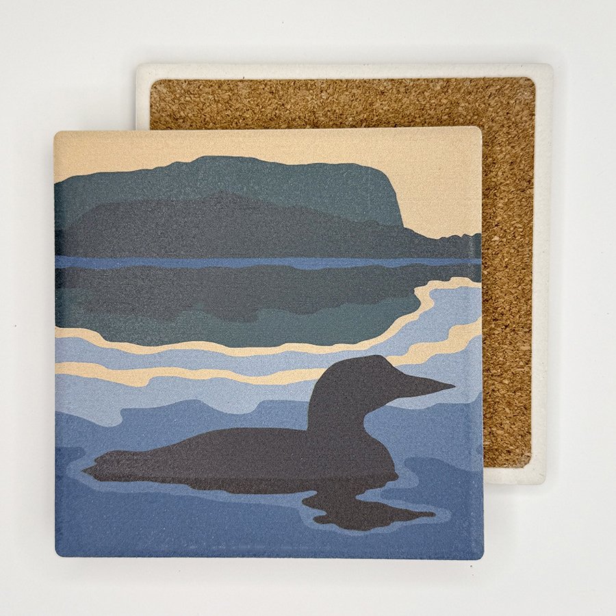 Loon Silhouette | Absorbent Stone Coaster