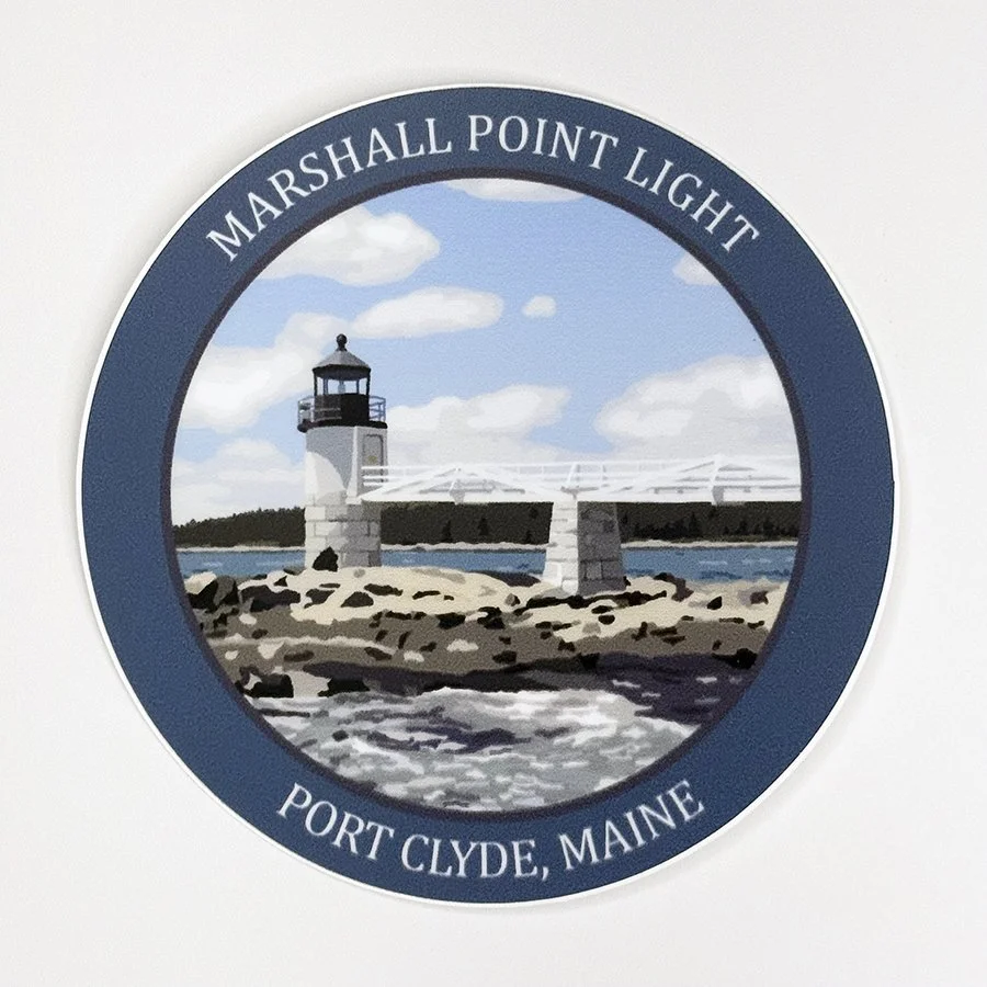 Marshall Point Light Vinyl Decal, Waterproof & UV-Resistant