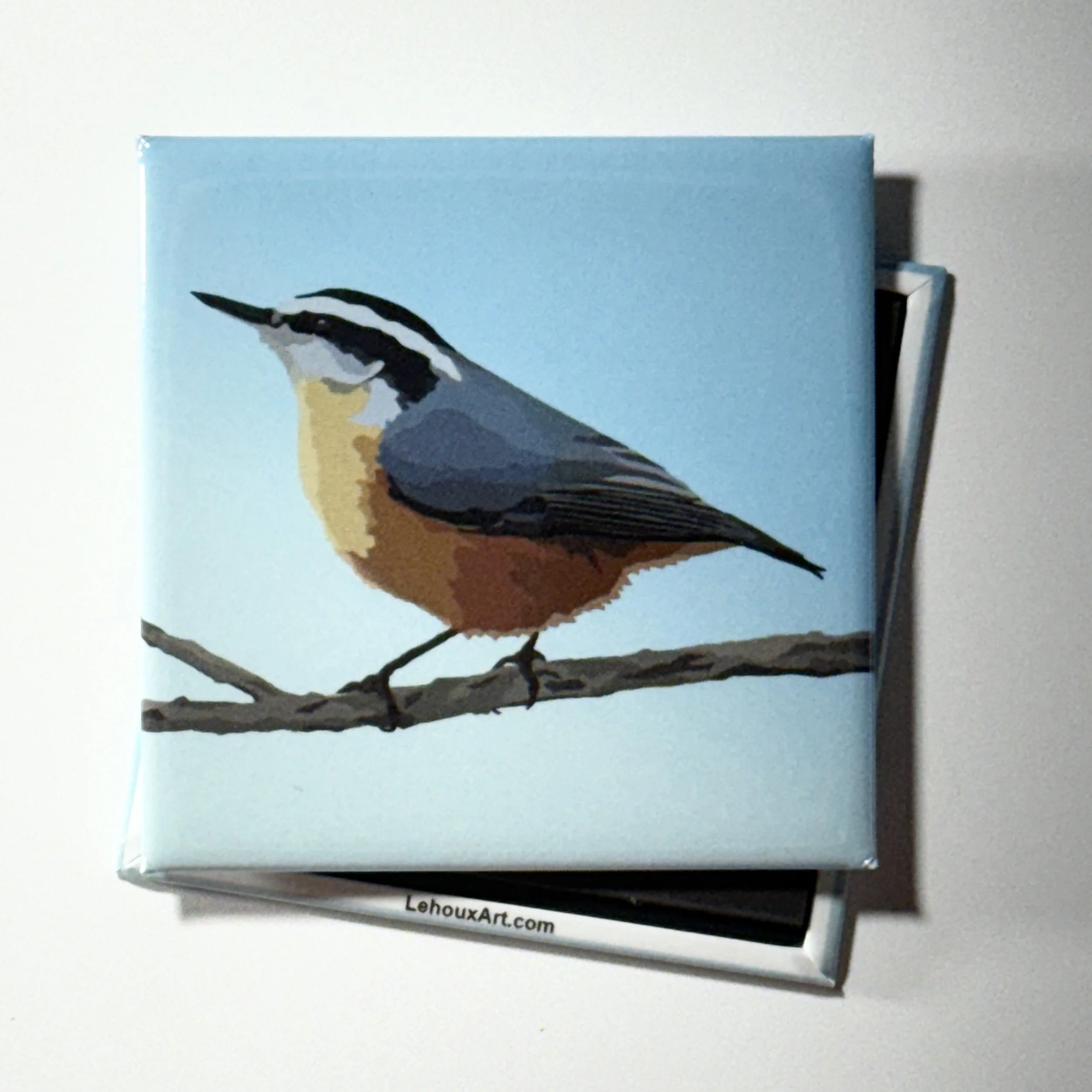 Red-breasted Nuthatch  | 2.5x2.5" Glossy Durable Fridge Magnet
