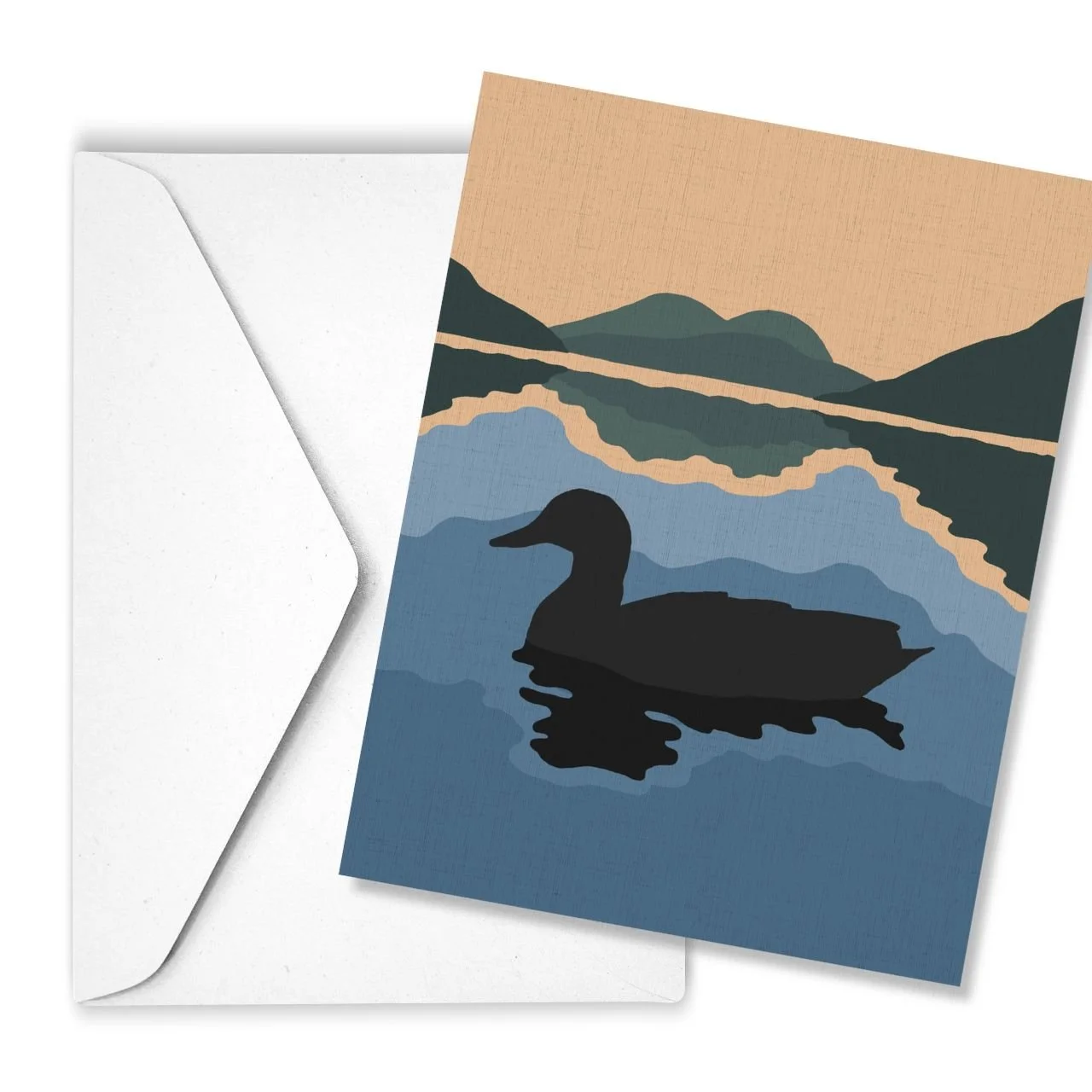 Duck Silhouette | Linen Note Card