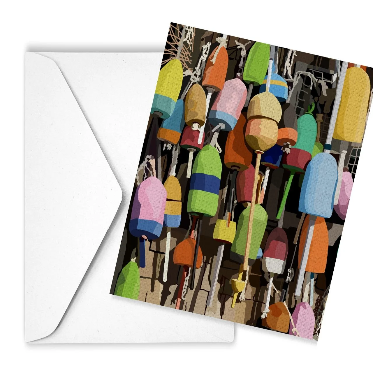 Lobster Buoys | Linen Note Card