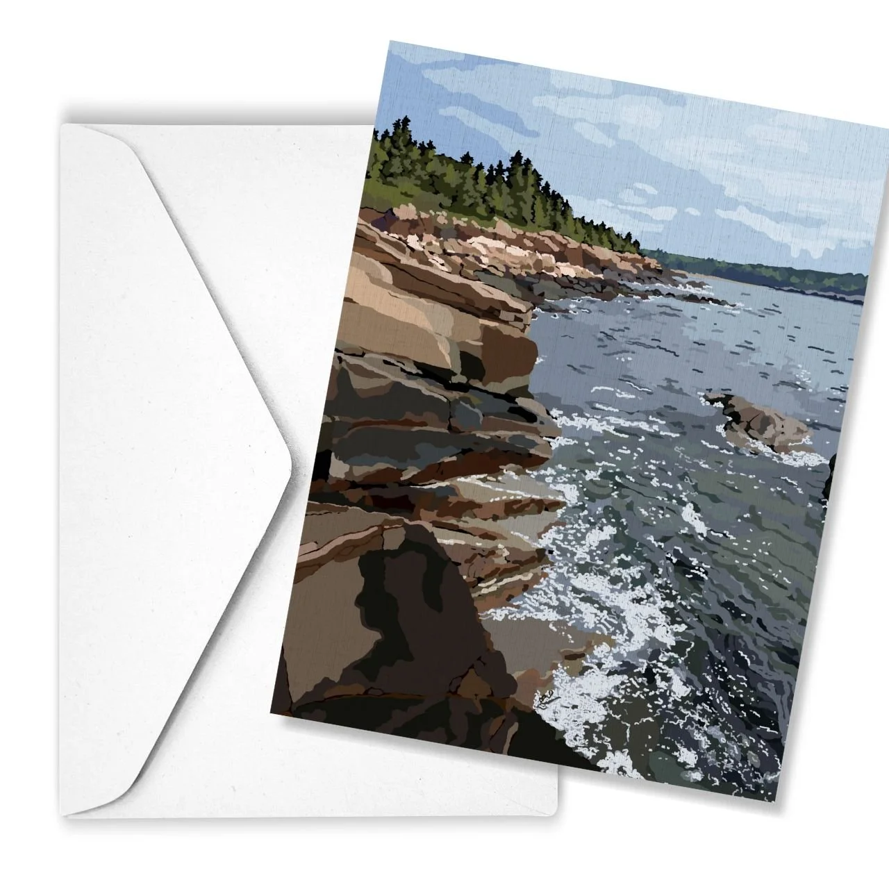 Ocean Path, Acadia National Park | Linen Note Card