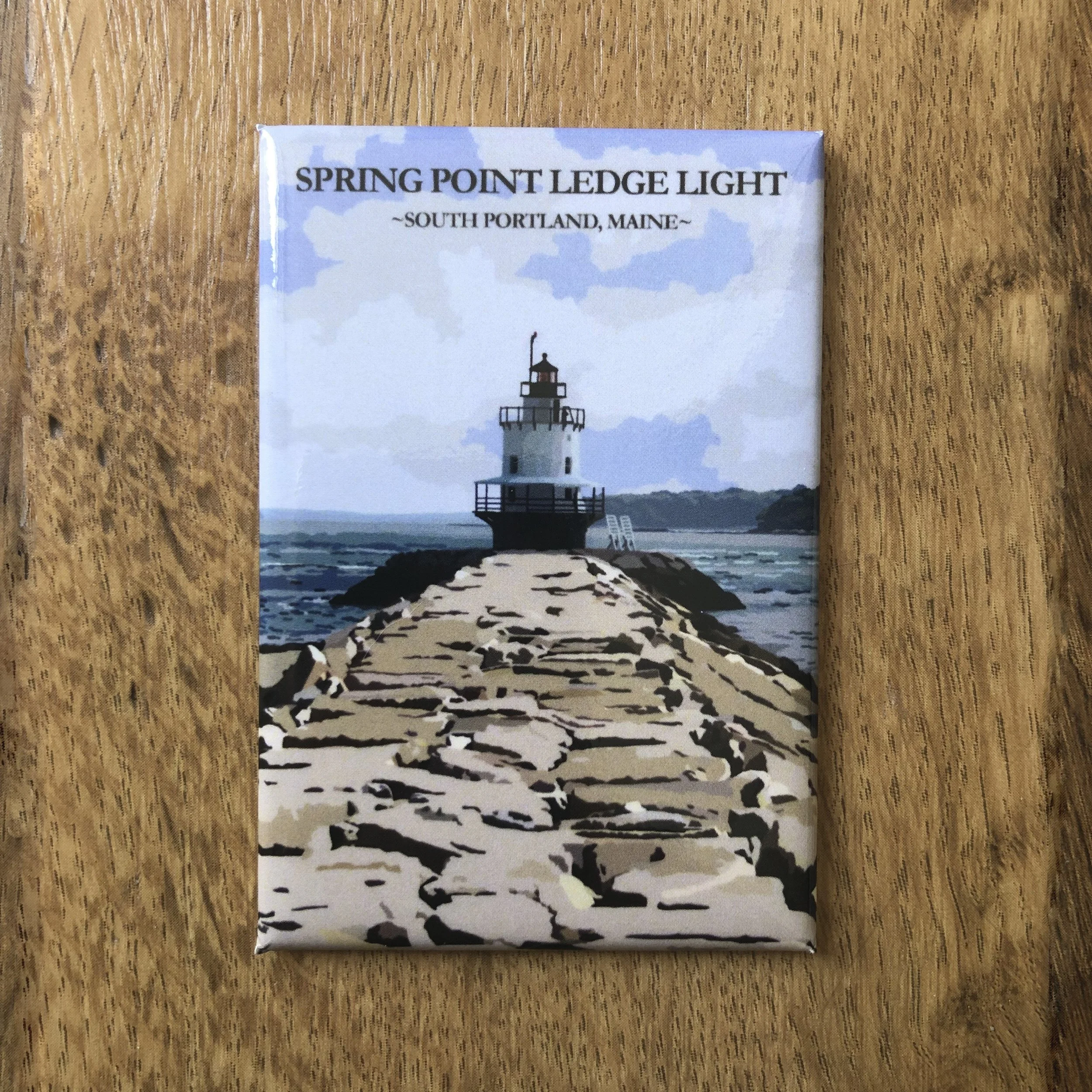 Spring Point Ledge Light, South Portland, Maine | 2x3" Glossy Durable Fridge Magnet
