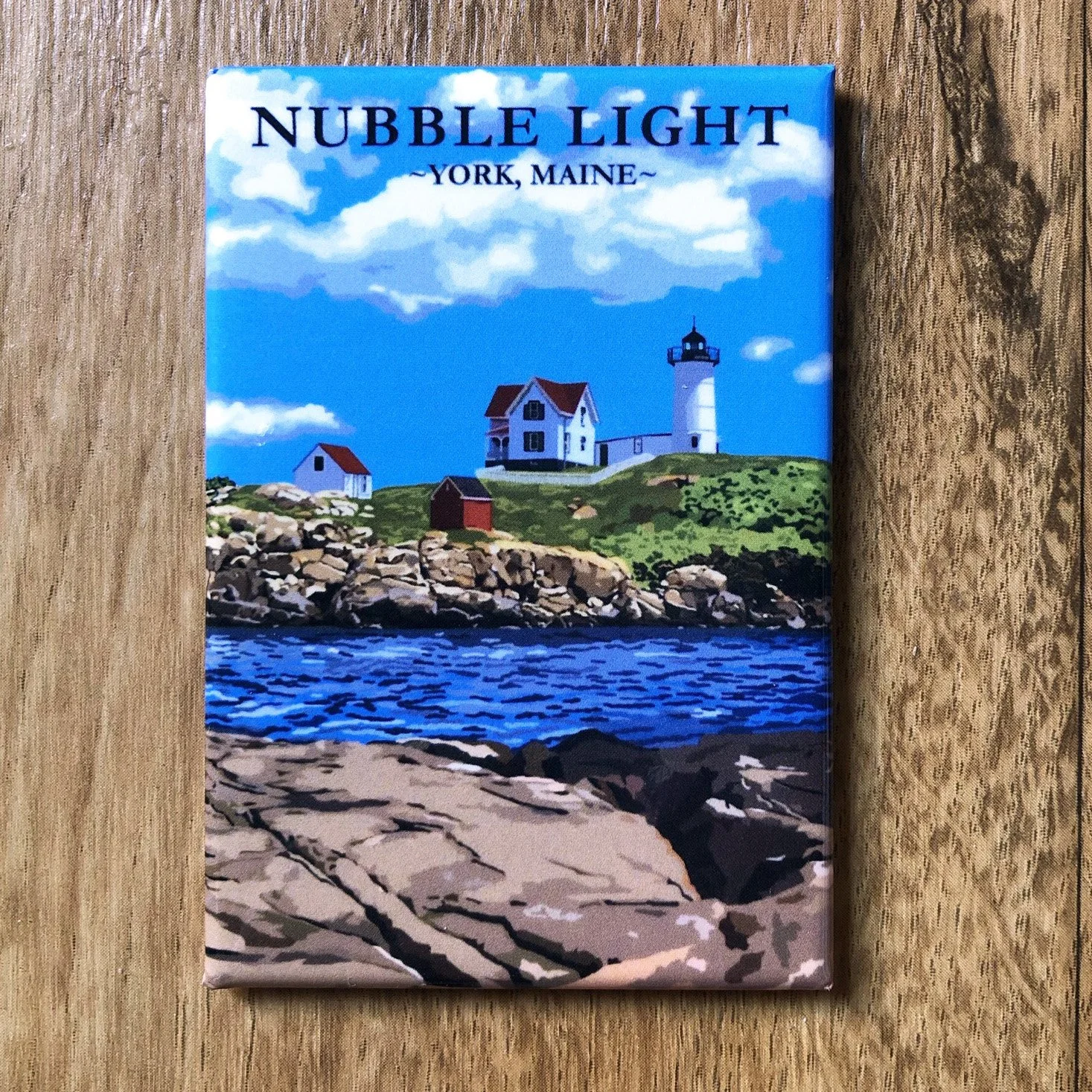 Nubble Light in Summer, York, Maine | 2x3" Glossy Durable Fridge Magnet