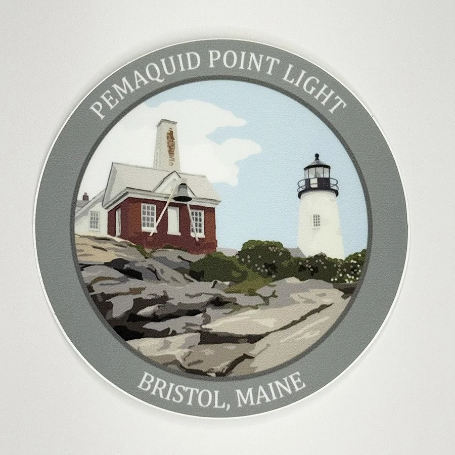 Pemaquid Point Light Vinyl Decal, Waterproof & UV-Resistant