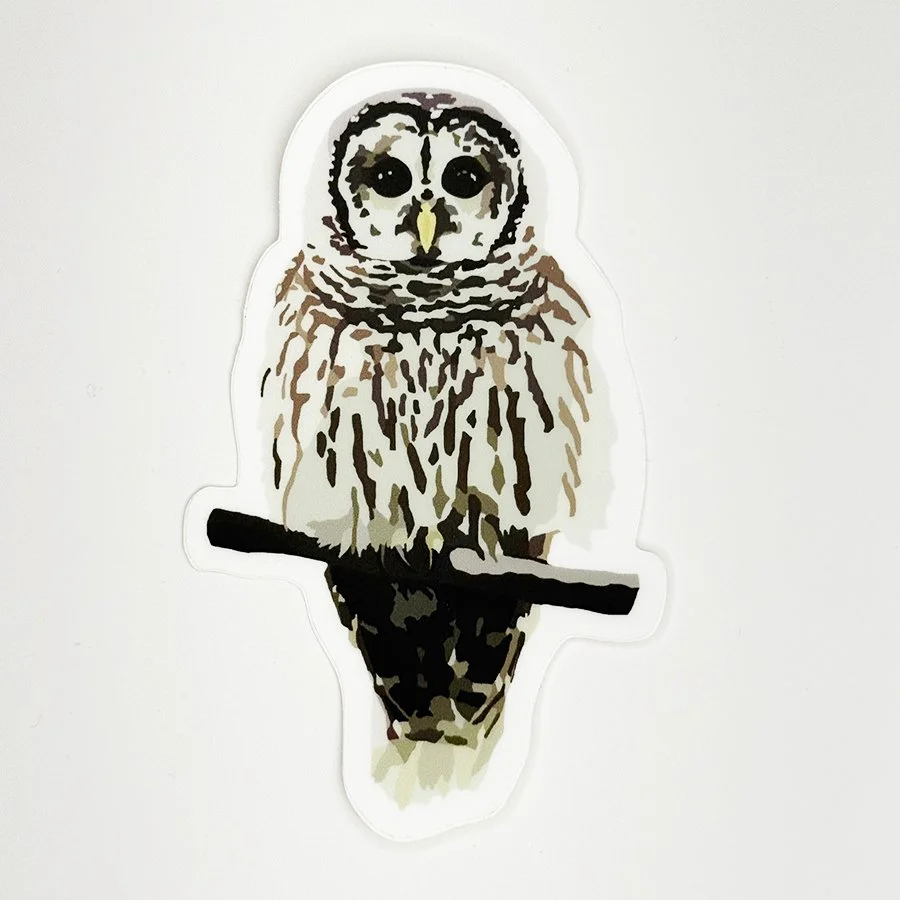 Barred Owl Vinyl Decal, Waterproof & UV-Resistant