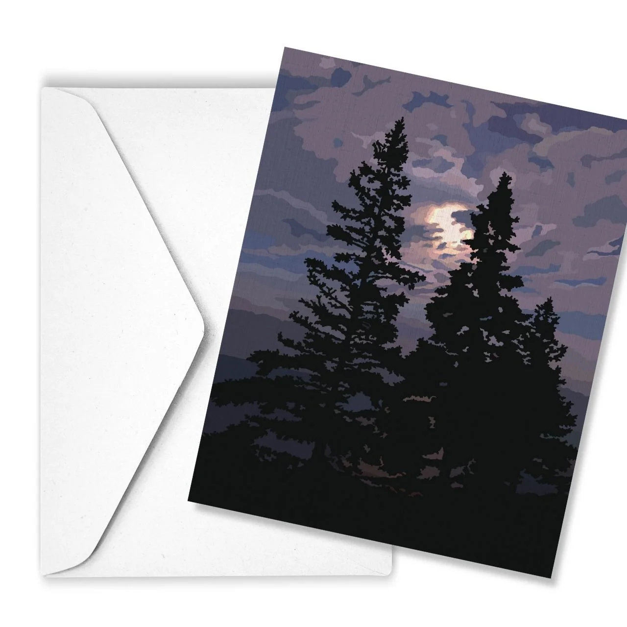 Moonrise | Linen Note Card