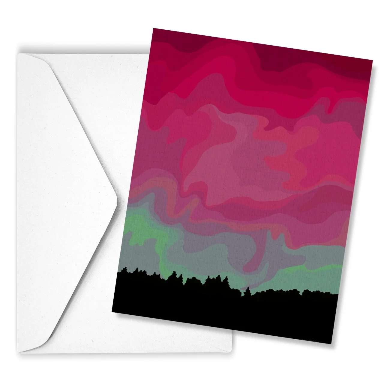 Aurora Borealis | Linen Note Card