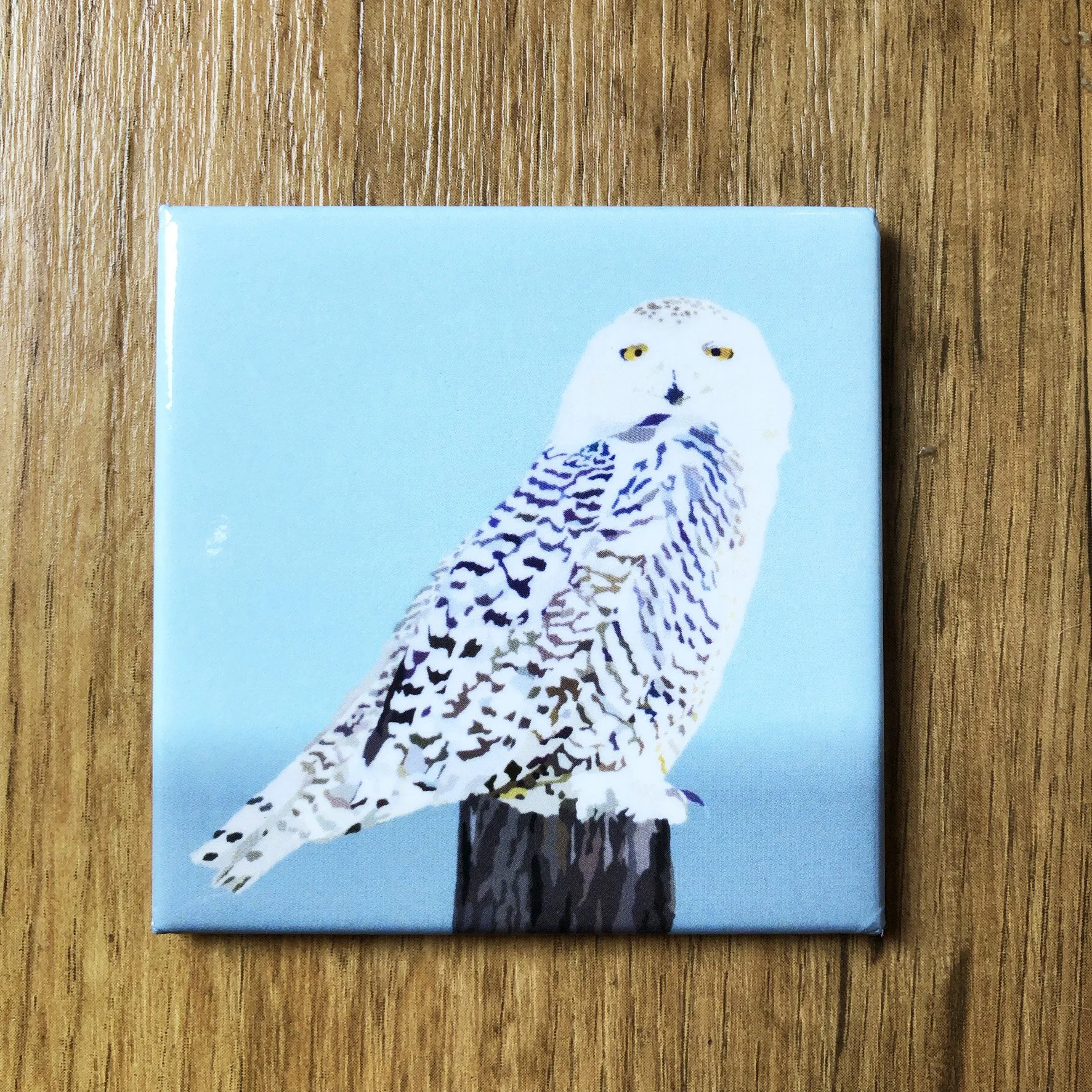 Snowy Owl  | 2.5x2.5" Glossy Durable Fridge Magnet