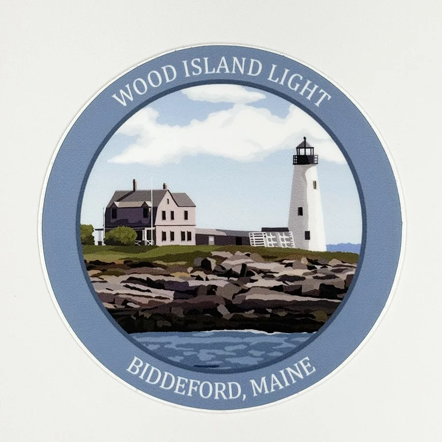 Wood Island Light Vinyl Decal, Waterproof & UV-Resistant