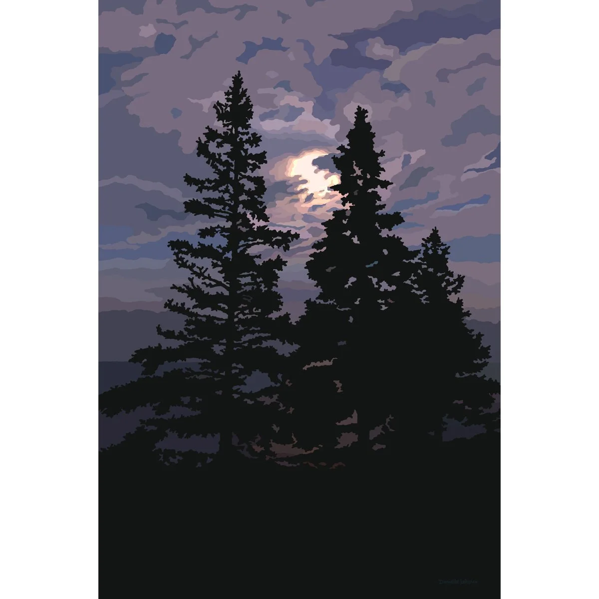 Moonrise, Tenants Harbor Maine Print