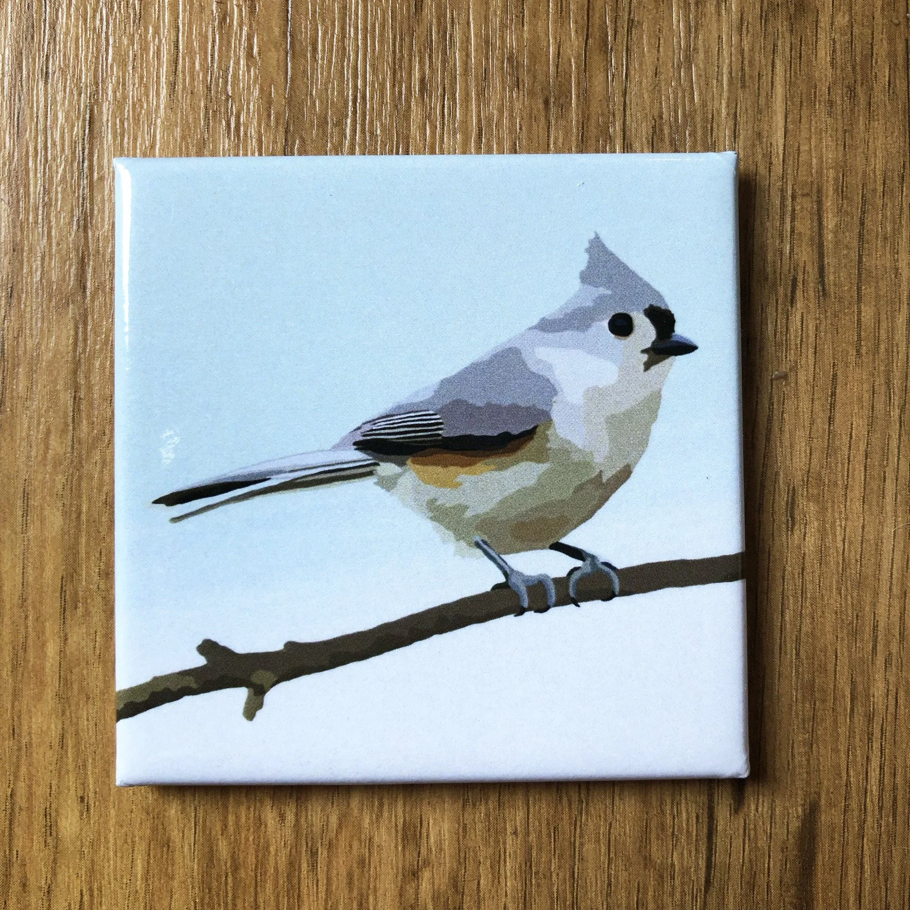 Tufted Titmouse  | 2.5x2.5" Glossy Durable Fridge Magnet