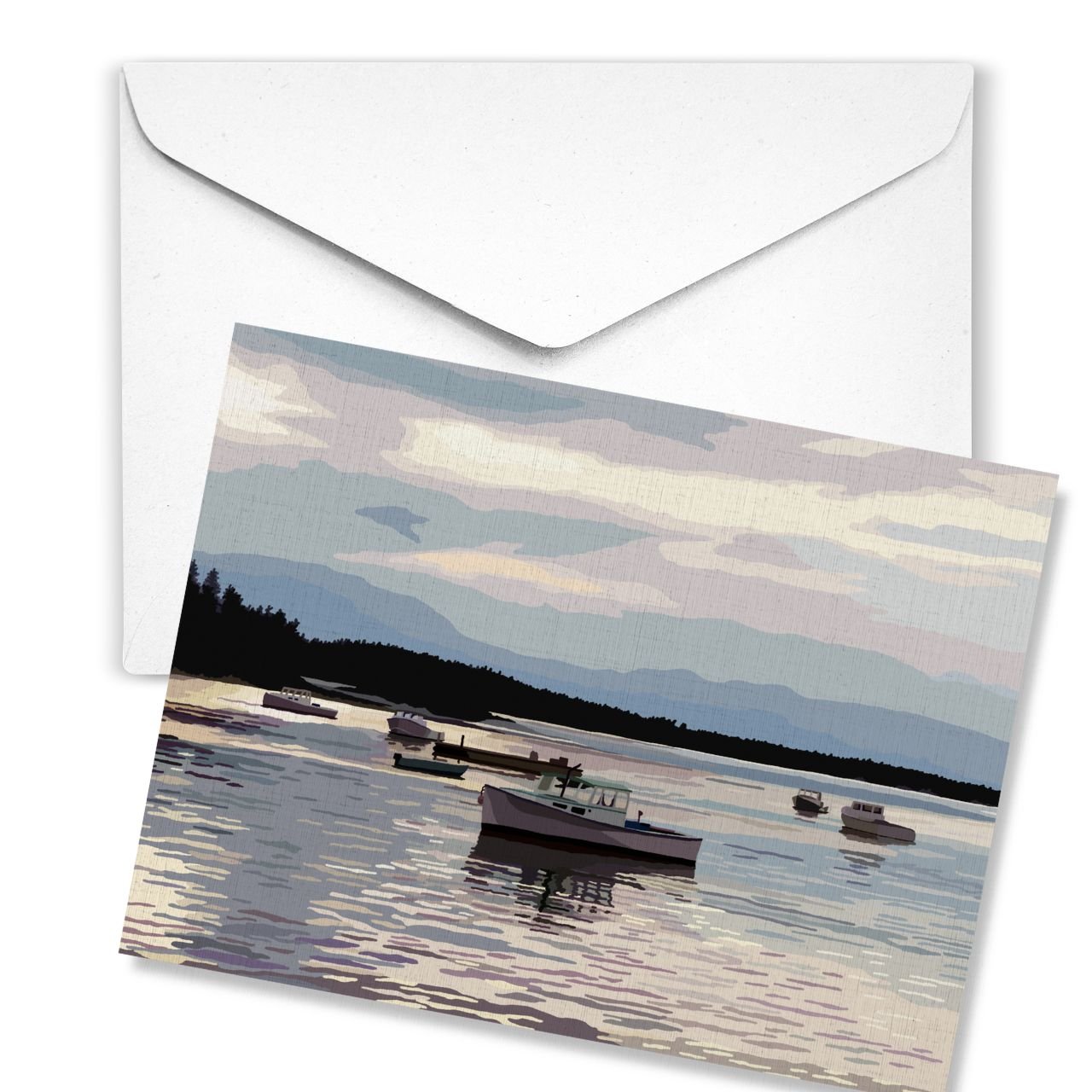 Lobster Boats, Port Clyde, Maine | Linen Note Card