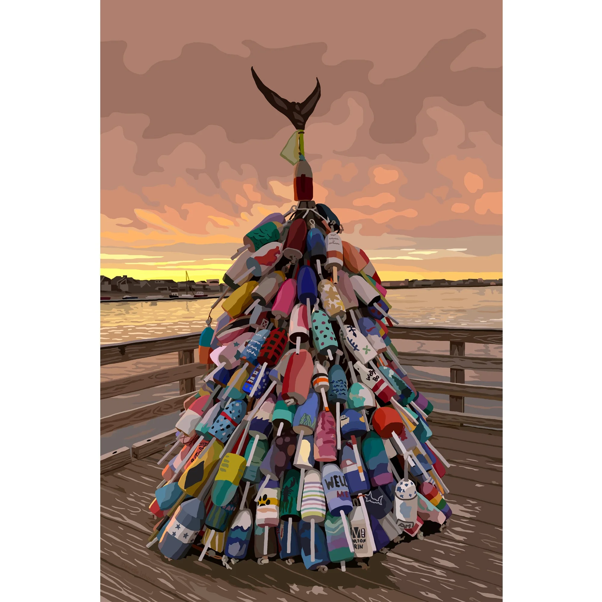 Buoy Tree, Wells Maine Print