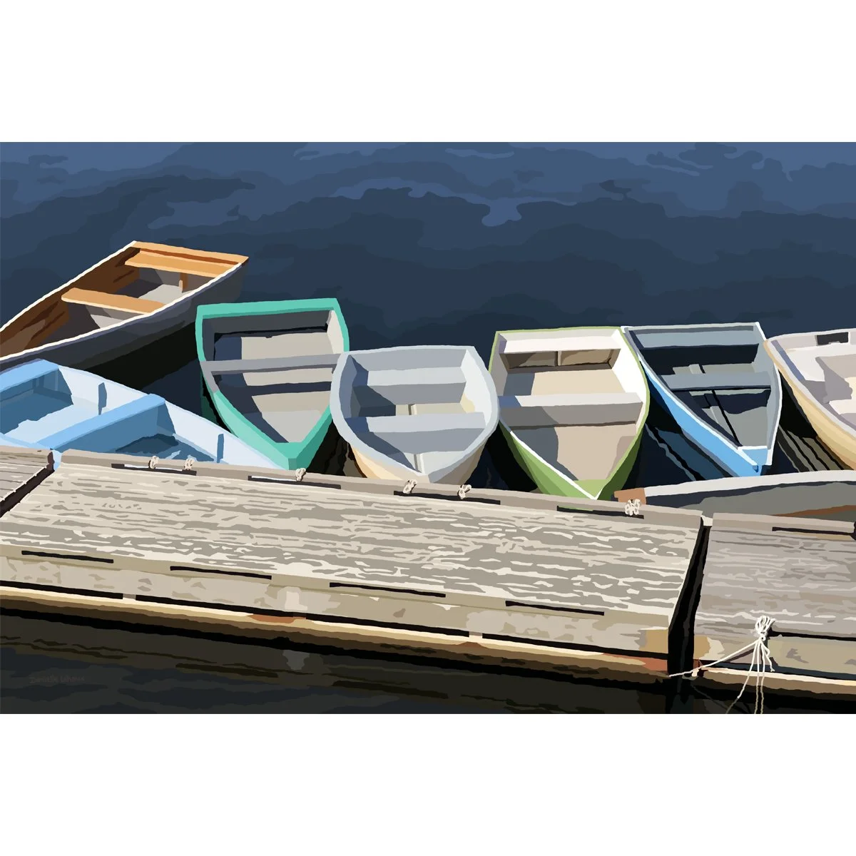 Perkins Cove Dinghies, Ogunquit Maine Print