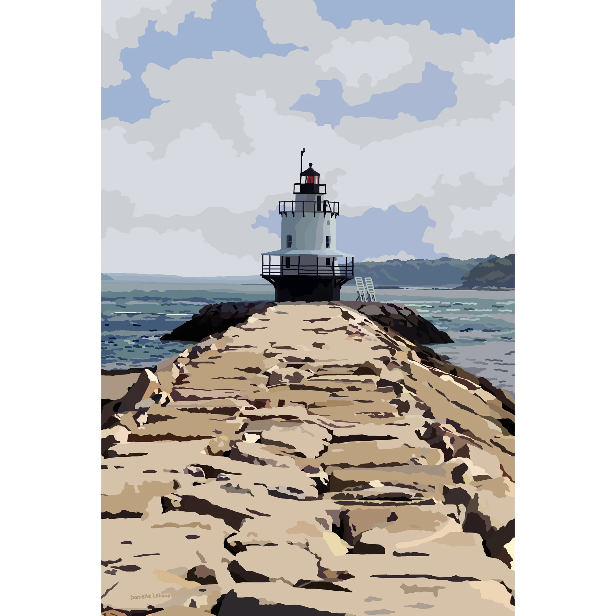 Spring Point Ledge Light, South Portland Maine Print