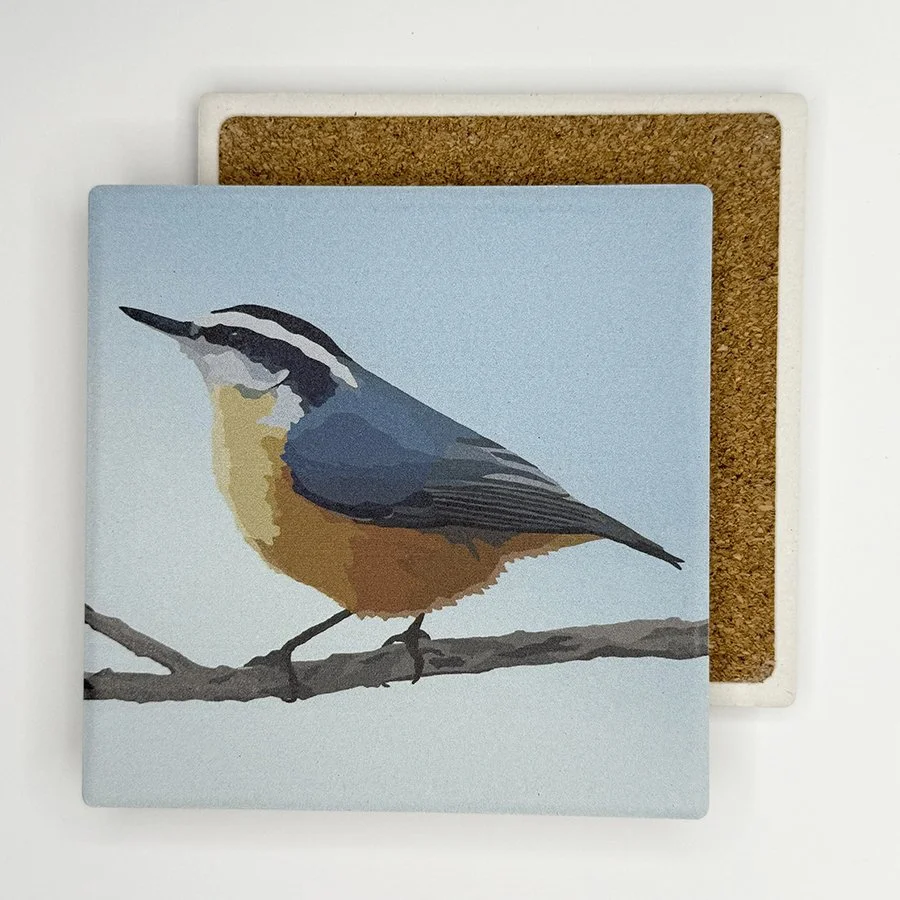 Red-breasted Nuthatch | Absorbent Stone Coaster