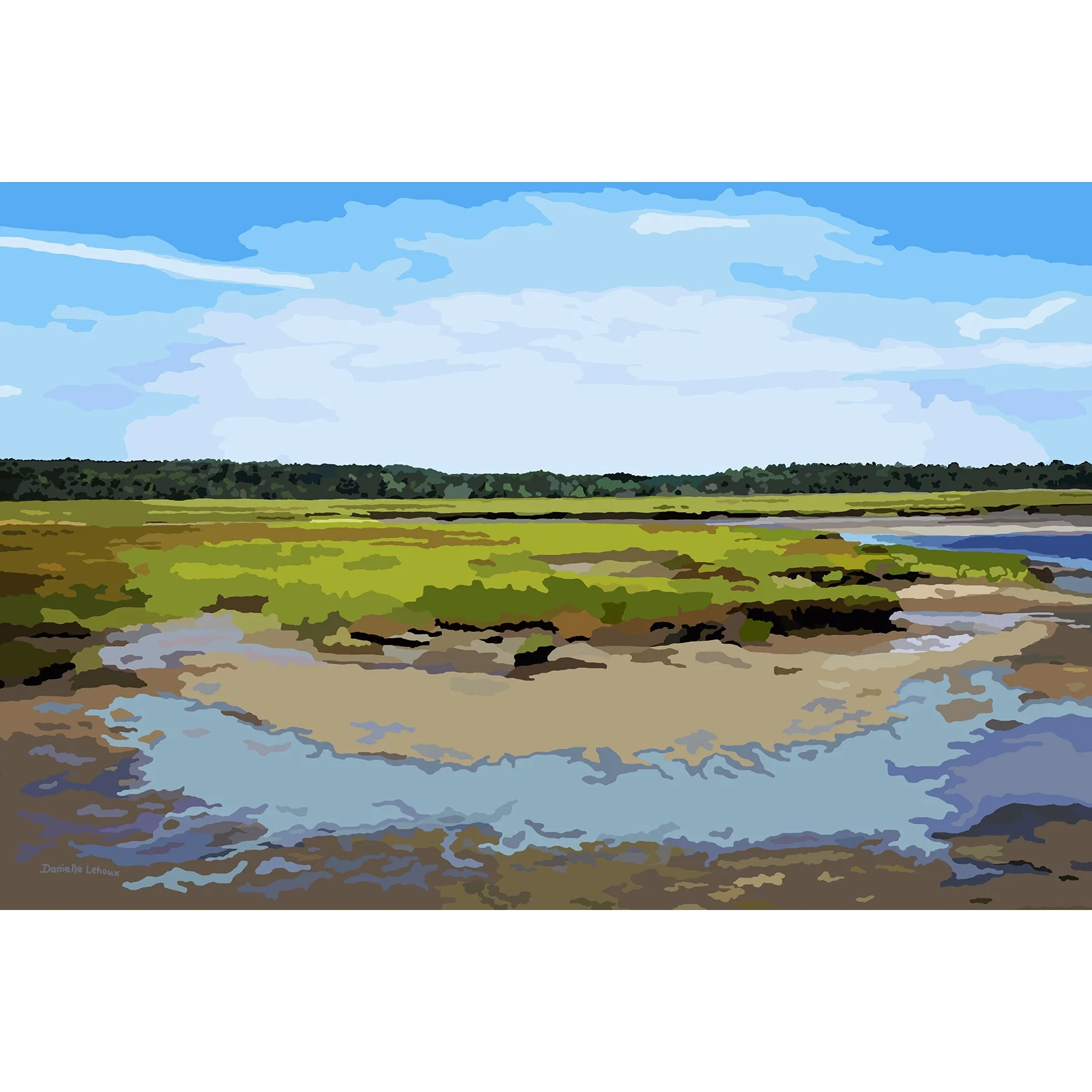 Wells Harbor Marsh, Wells Maine Print