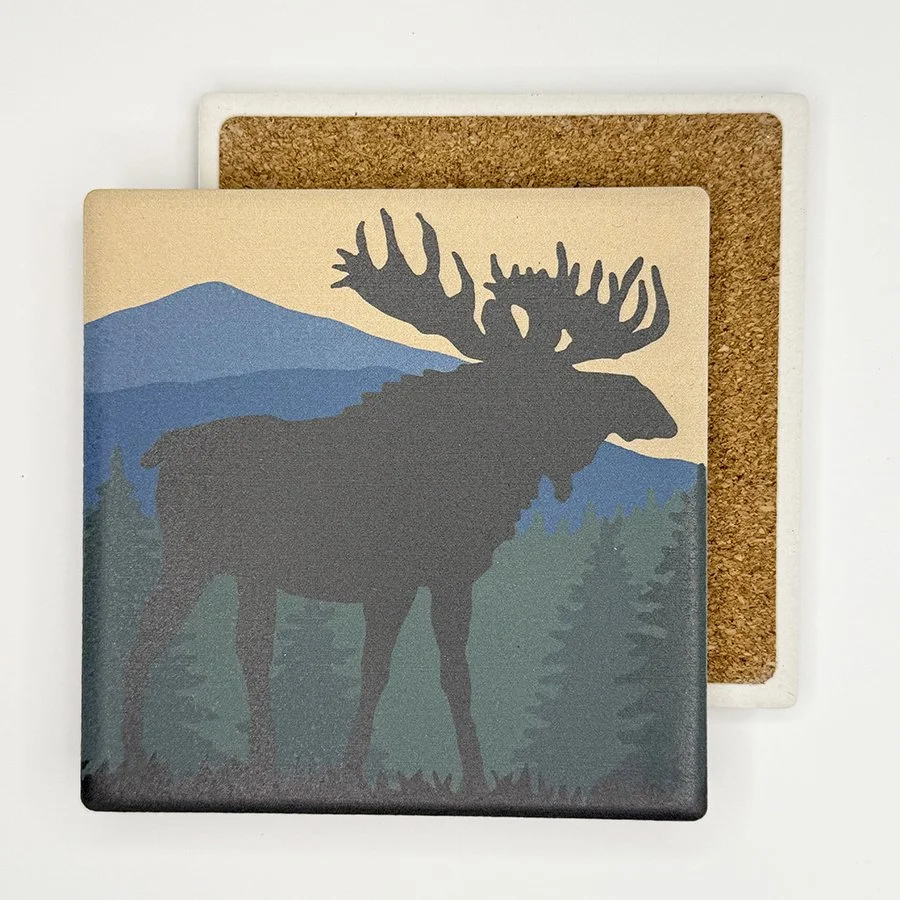 Moose Silhouette | Absorbent Stone Coaster