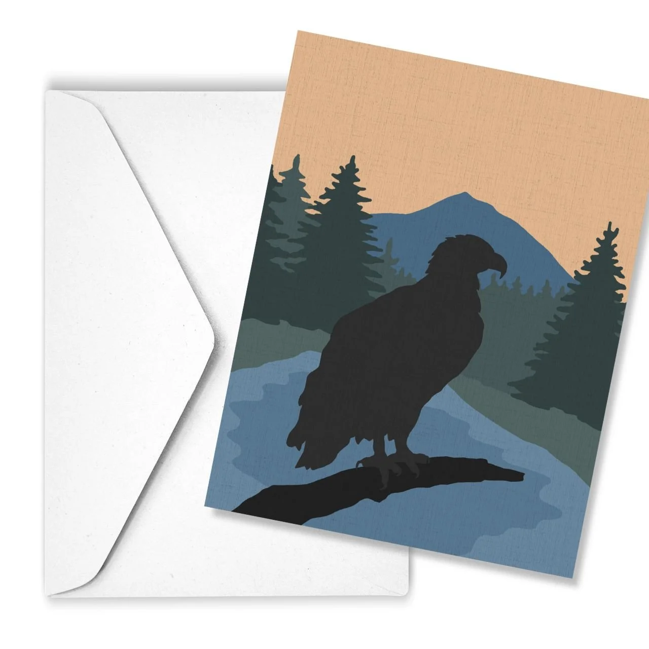 Eagle Silhouette | Linen Note Card