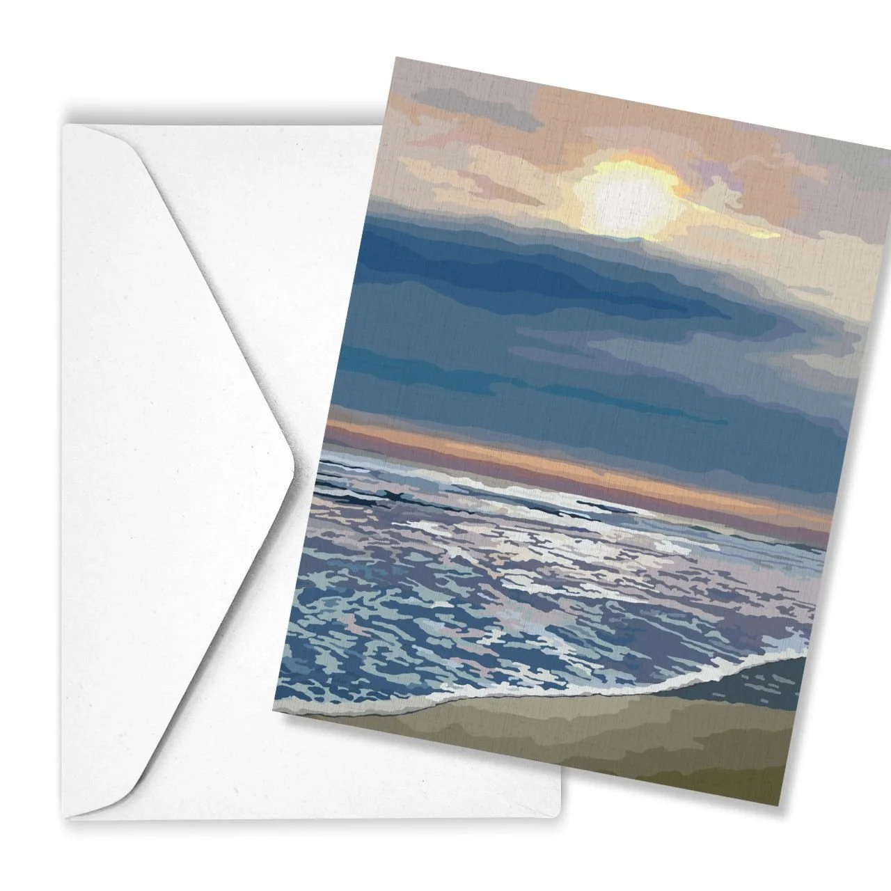 Drakes Island Beach, Wells, Maine | Linen Note Card