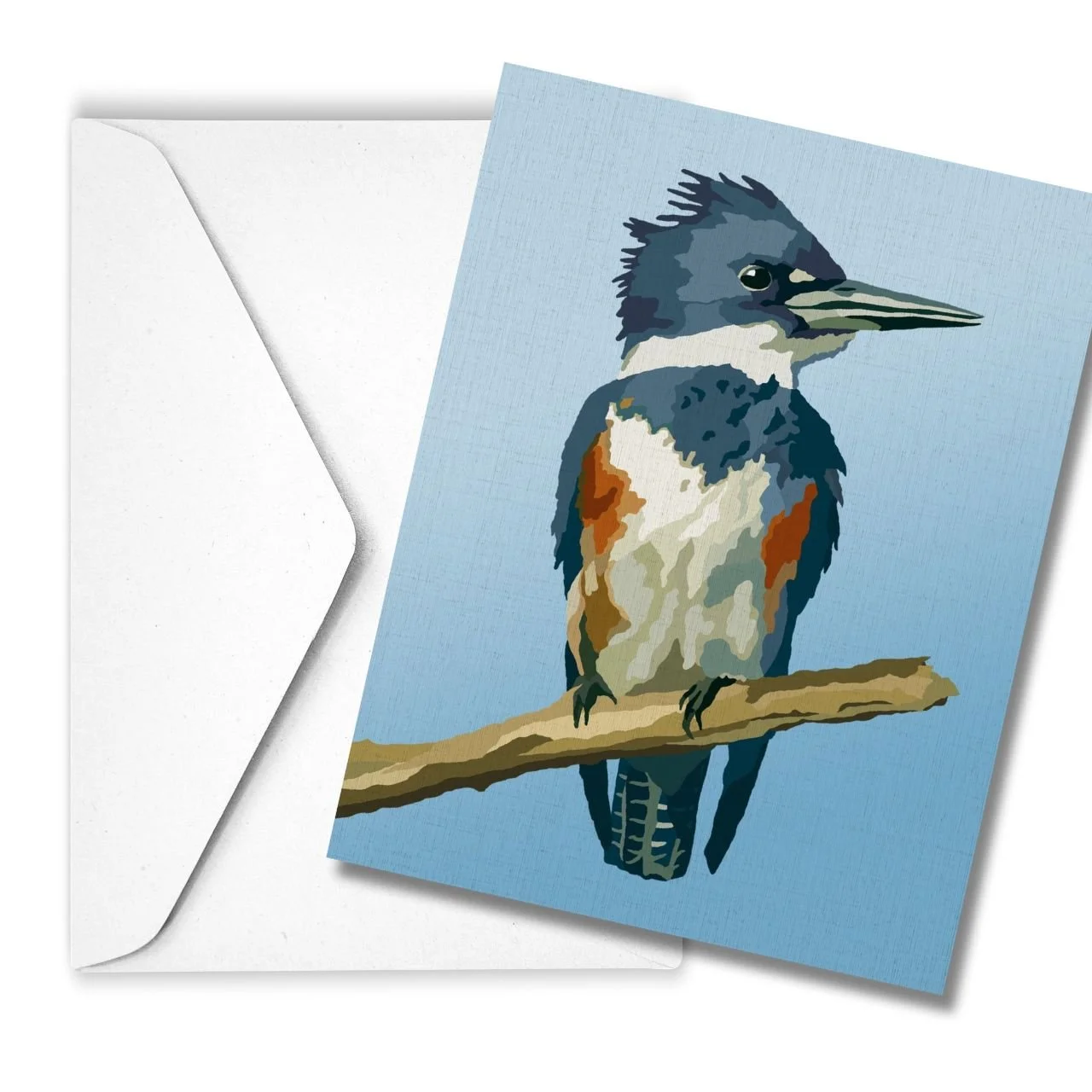Belted Kingfisher | Linen Note Card