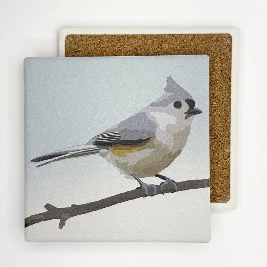 Tufted Titmouse | Absorbent Stone Coaster