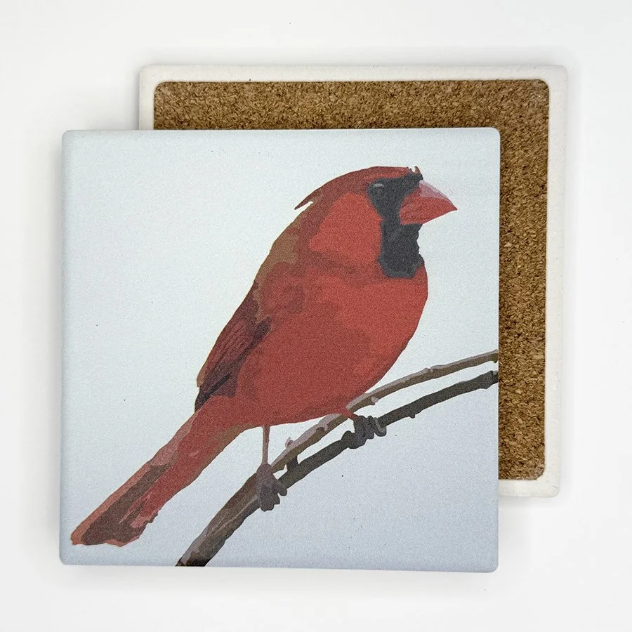 Northern Cardinal | Absorbent Stone Coaster