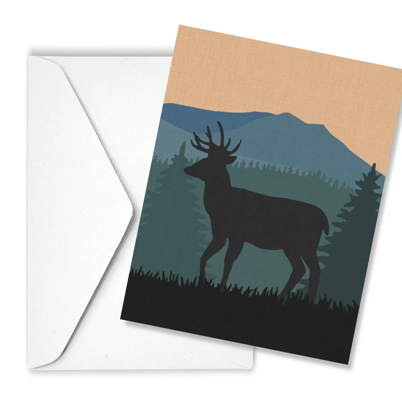 Deer Silhouette | Linen Note Card