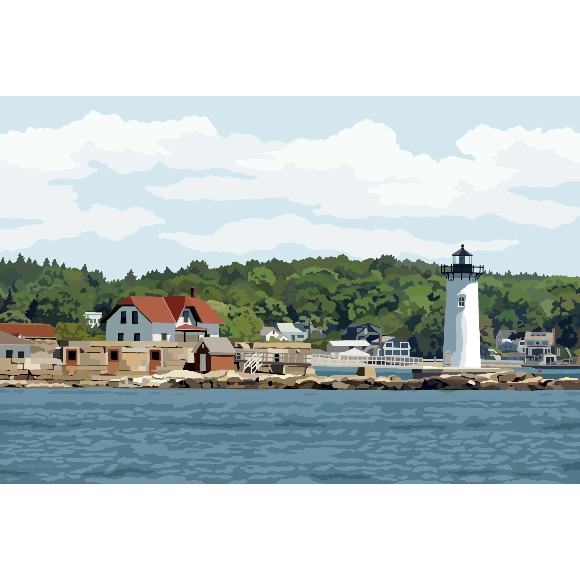 Portsmouth Harbor Light , New Castle New Hampshire Print
