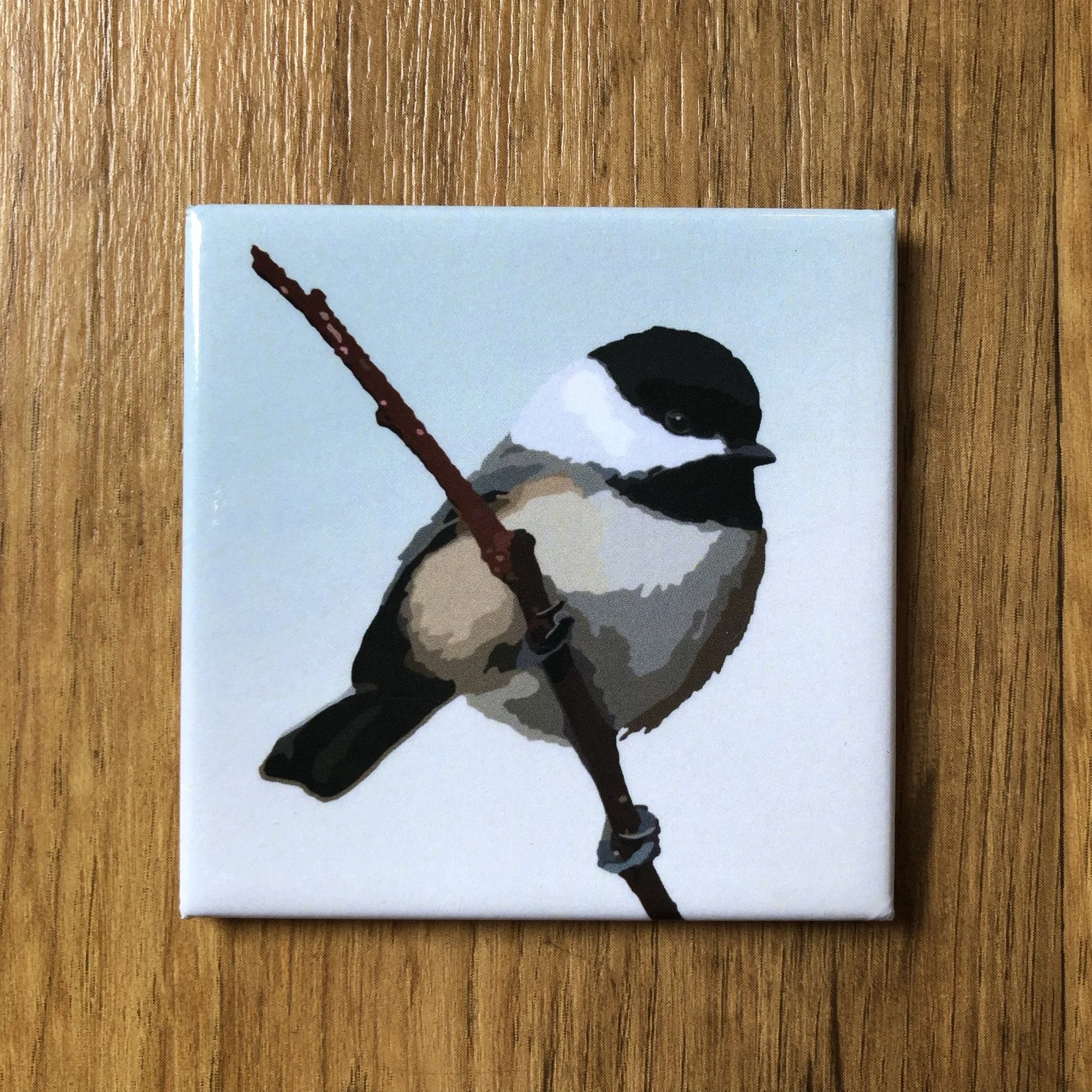 Black-capped Chickadee  | 2.5x2.5" Glossy Durable Fridge Magnet