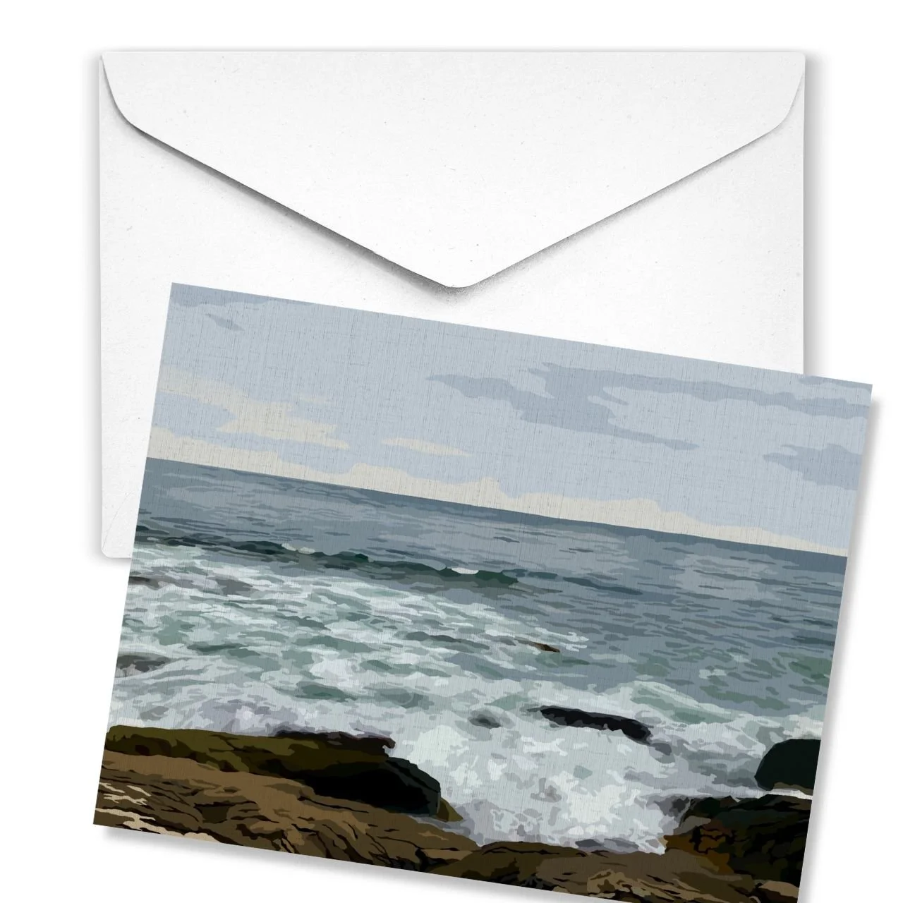Ocean Waves | Linen Note Card