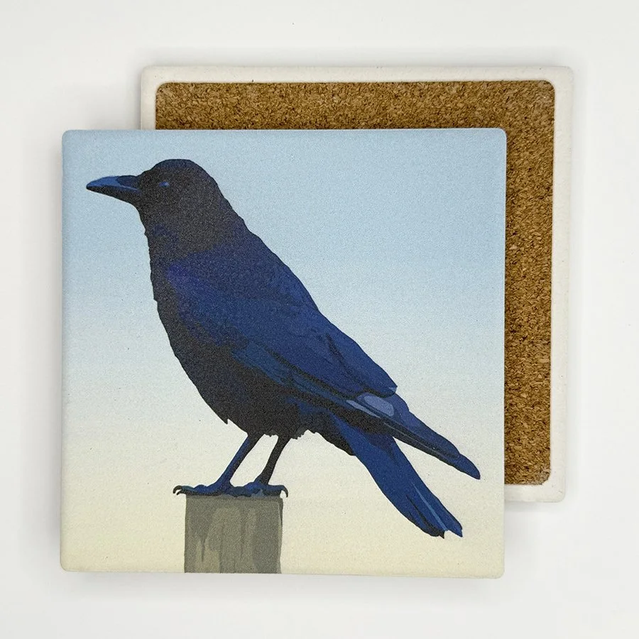 American Crow | Absorbent Stone Coaster