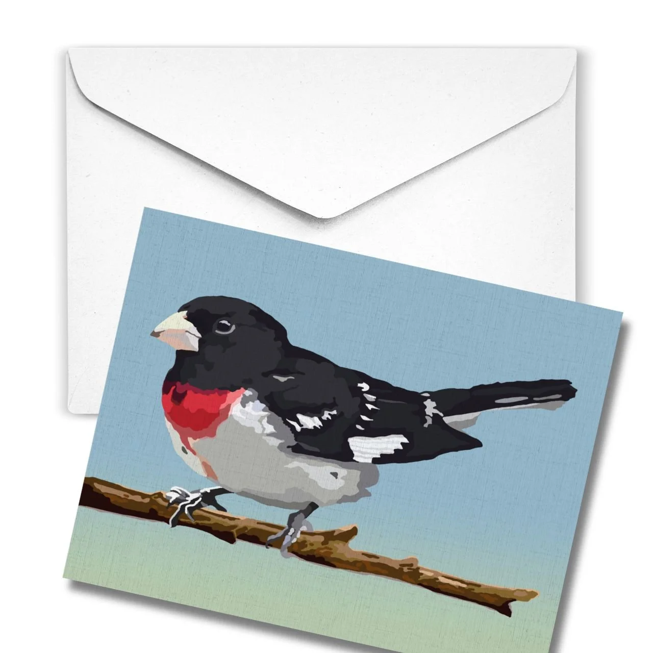 Rose-breasted Grosbeak | Linen Note Card
