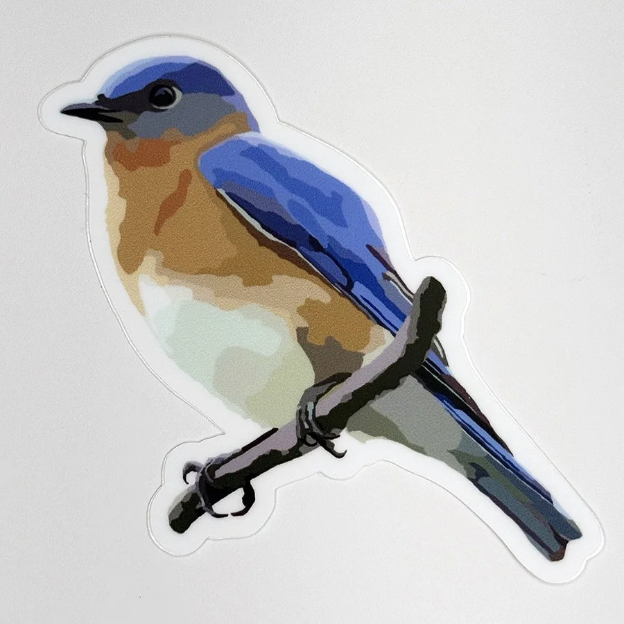 Eastern Bluebird Vinyl Decal, Waterproof & UV-Resistant