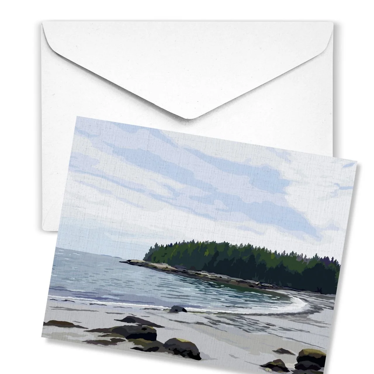 Birch Point Beach: Owls Head, Maine | Linen Note Card