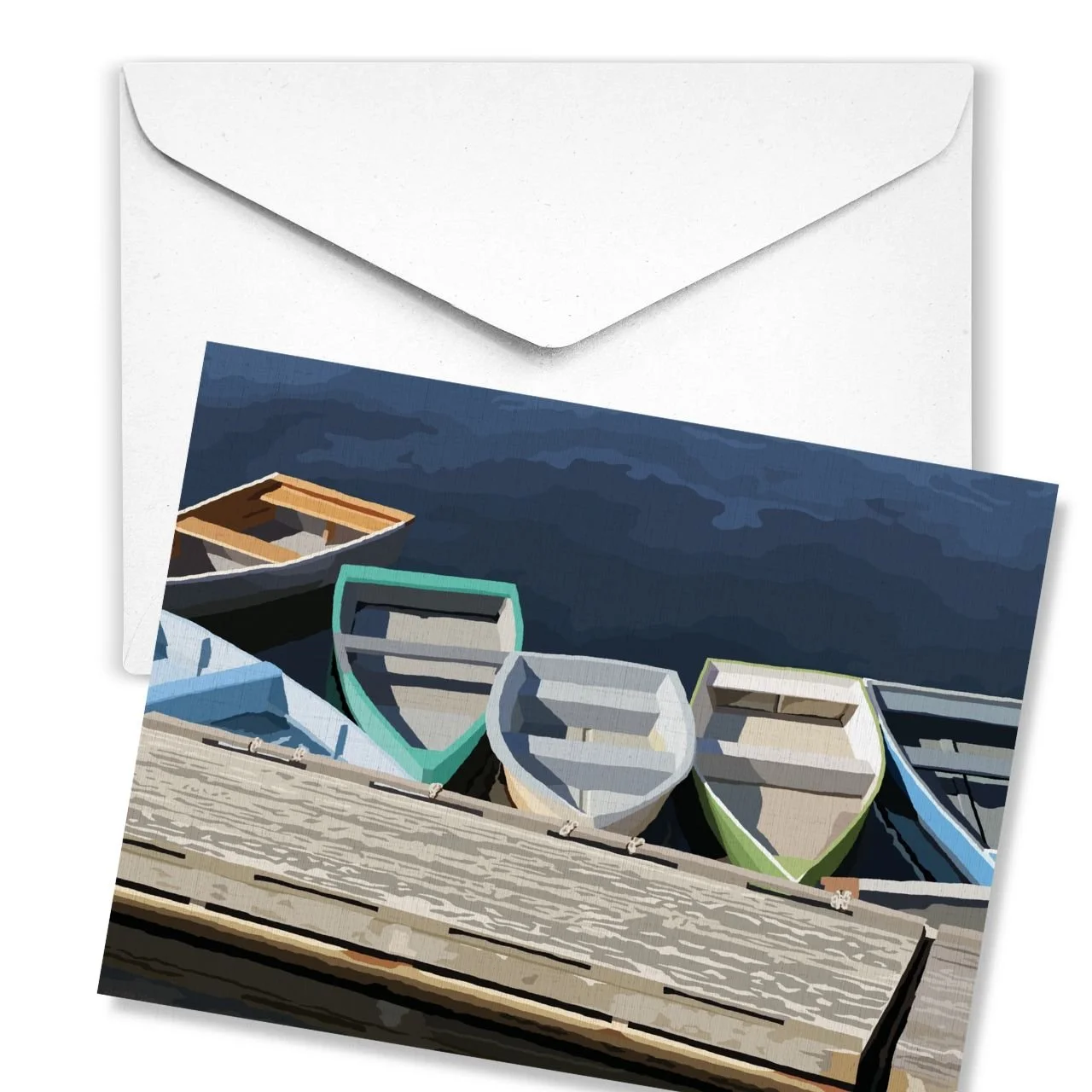 Dinghies | Linen Note Card