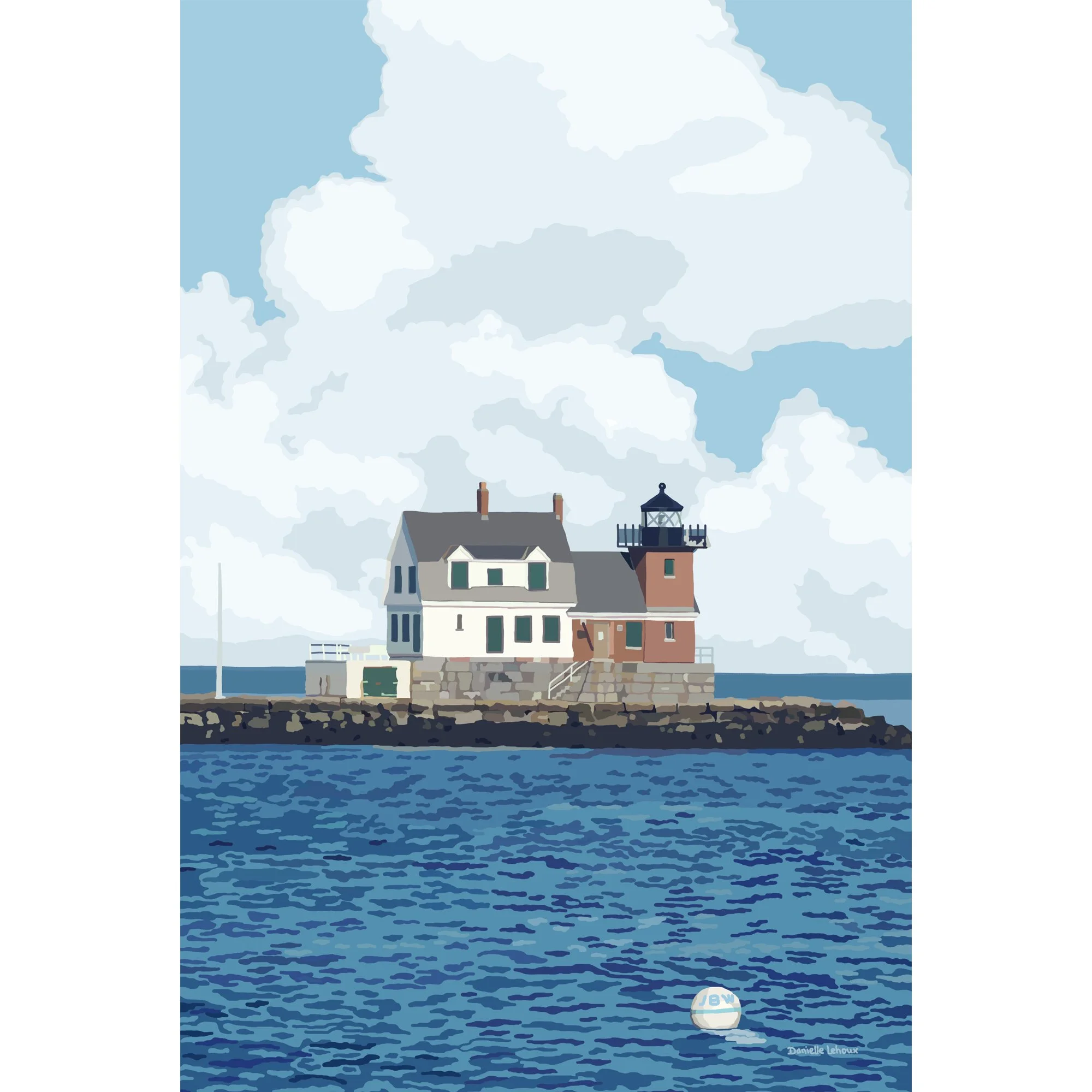 Rockland Breakwater, Rockland Maine Print