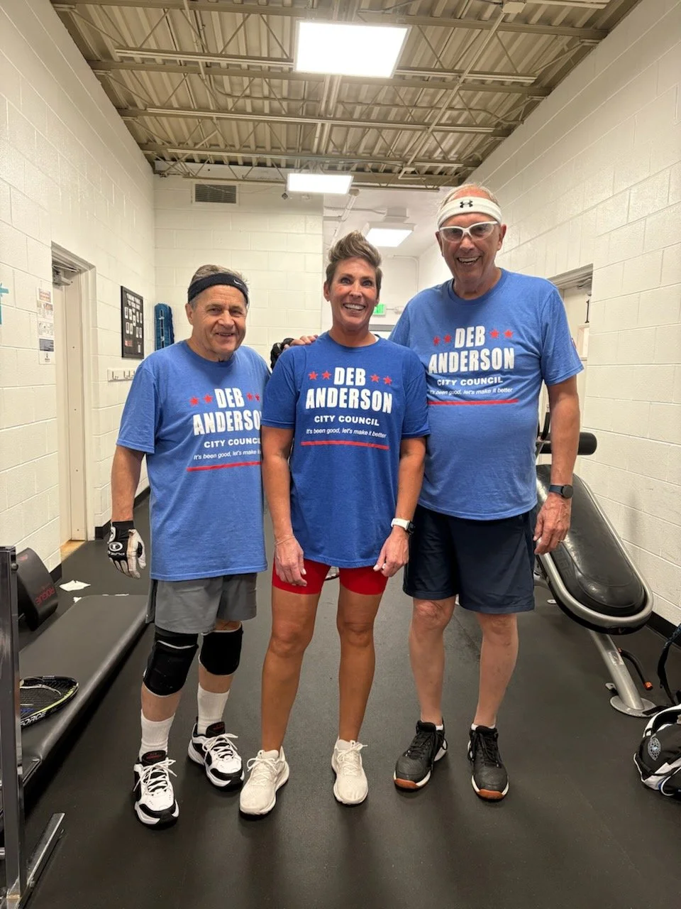 Love this photo with my racquetball friends, representing Team Anderson! My years at the American Fork Fitness Center gave me the chance to help with programs for thousands of residents — from Itty Bitty Sports to Senior Fit Classes.
