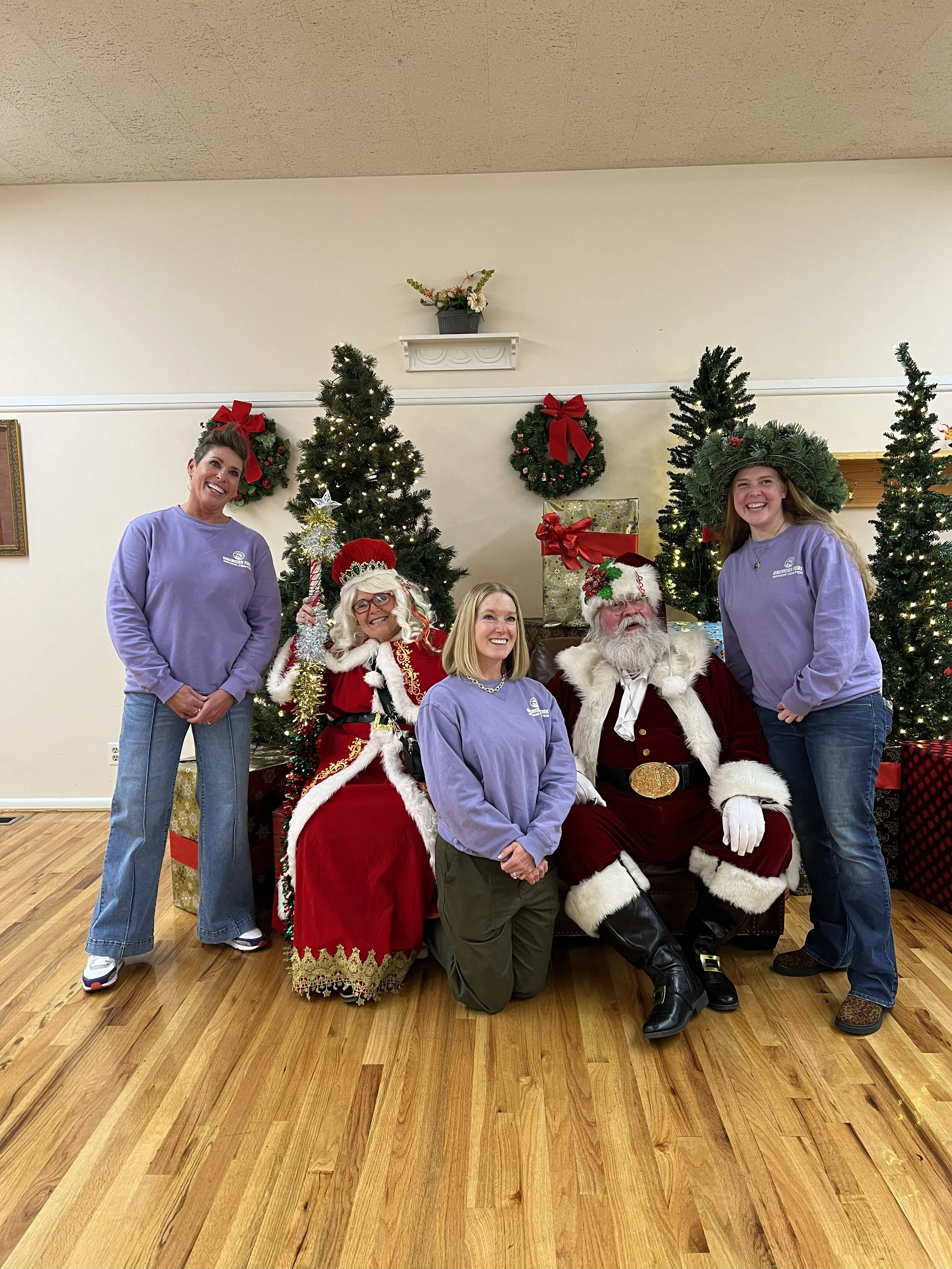 Hanging with Santa during Holiday Magic at Robinson Park!
