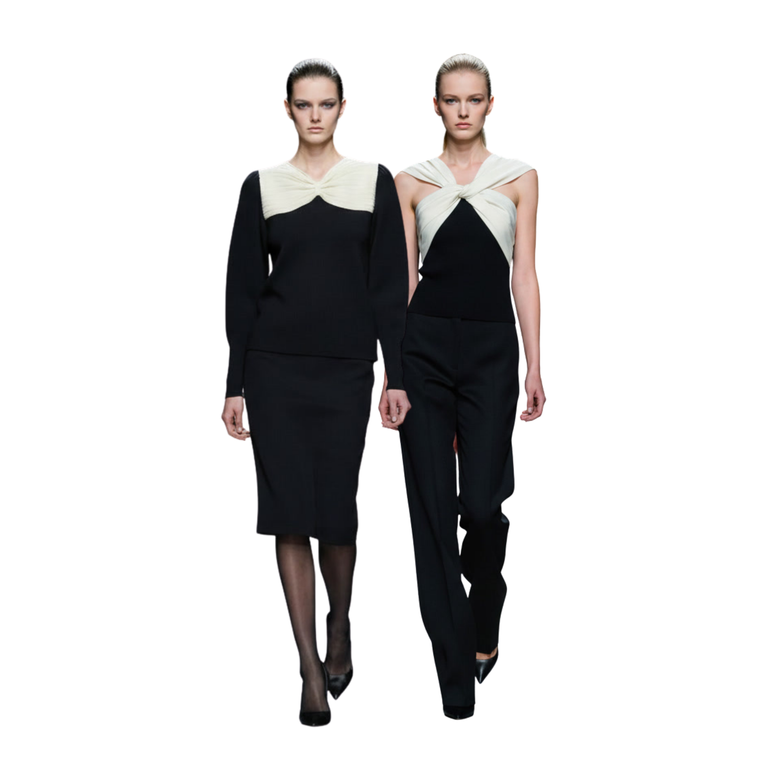 The Black &amp; Ivory Knot Top