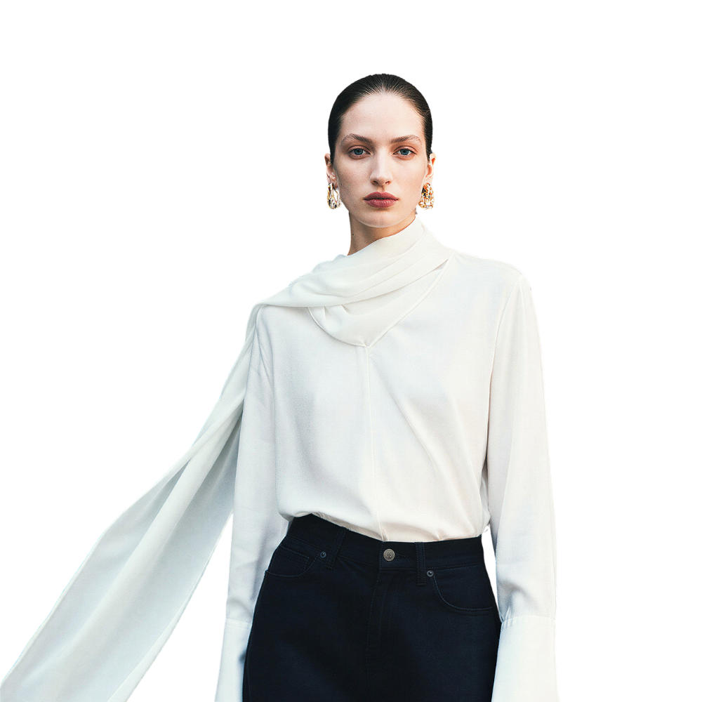 The Integrated Scarf Blouse