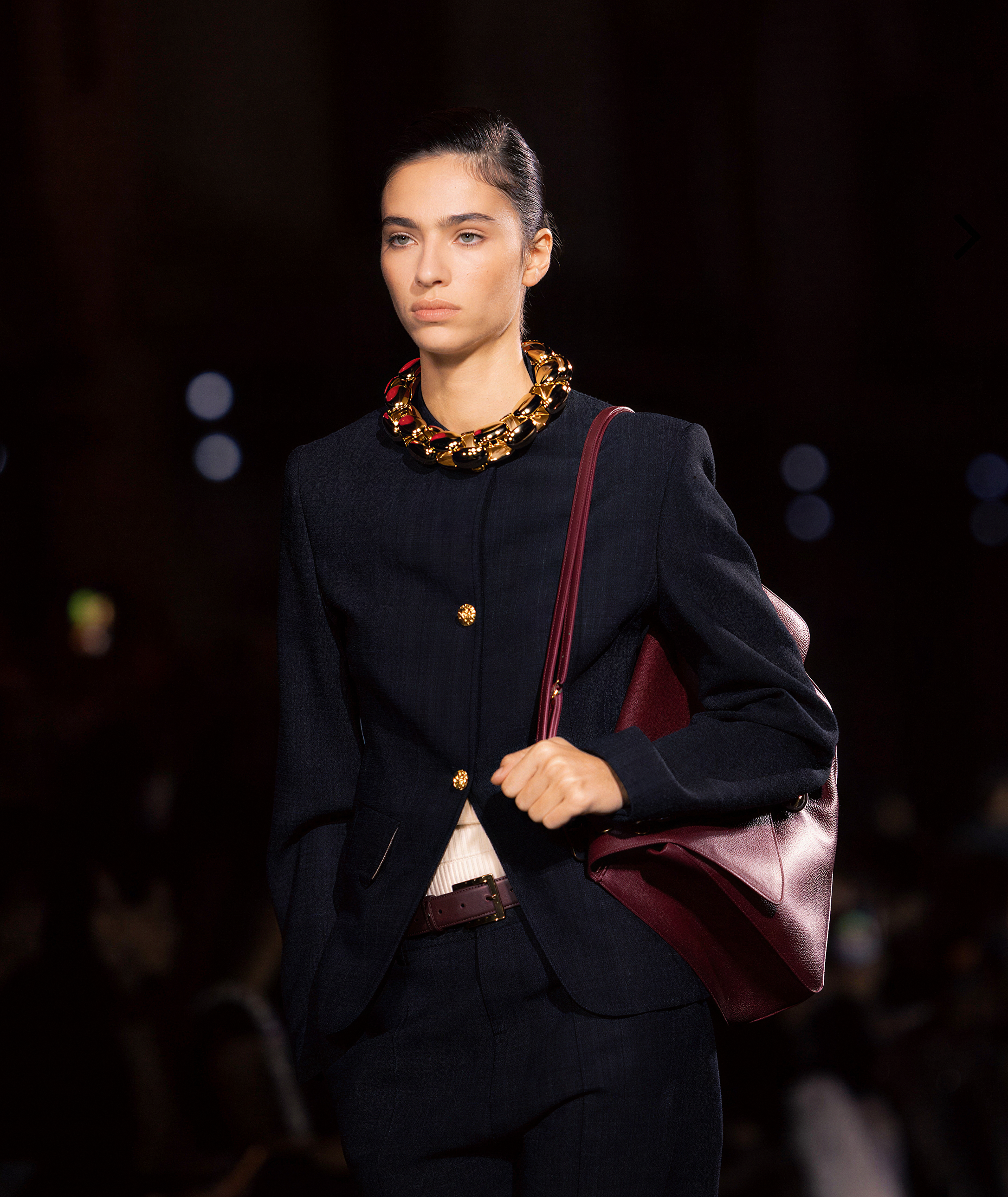 Collarless Blazer + Chain Necklace