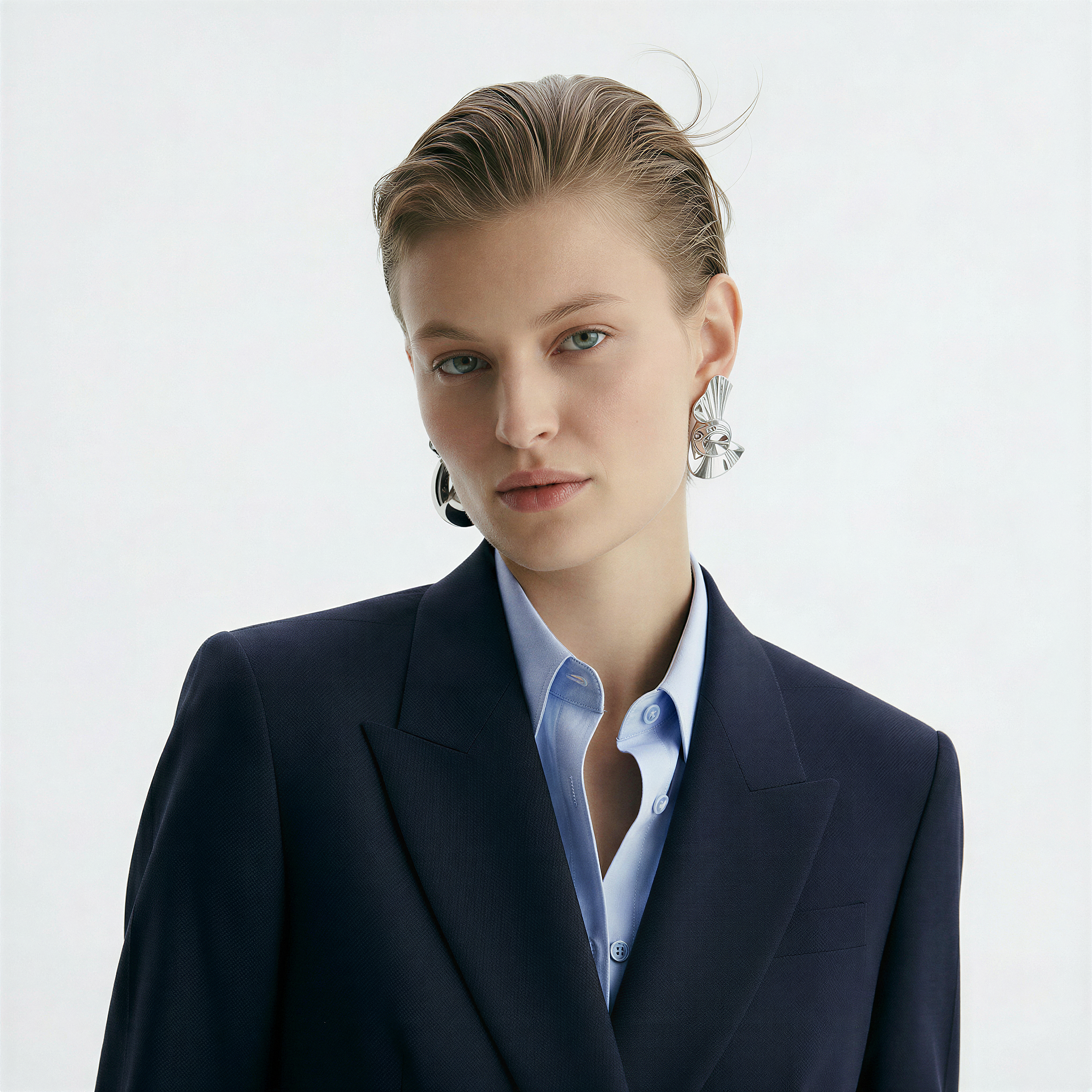 The Navy Tailoring + Baby Blue Shirt + Silver Accent